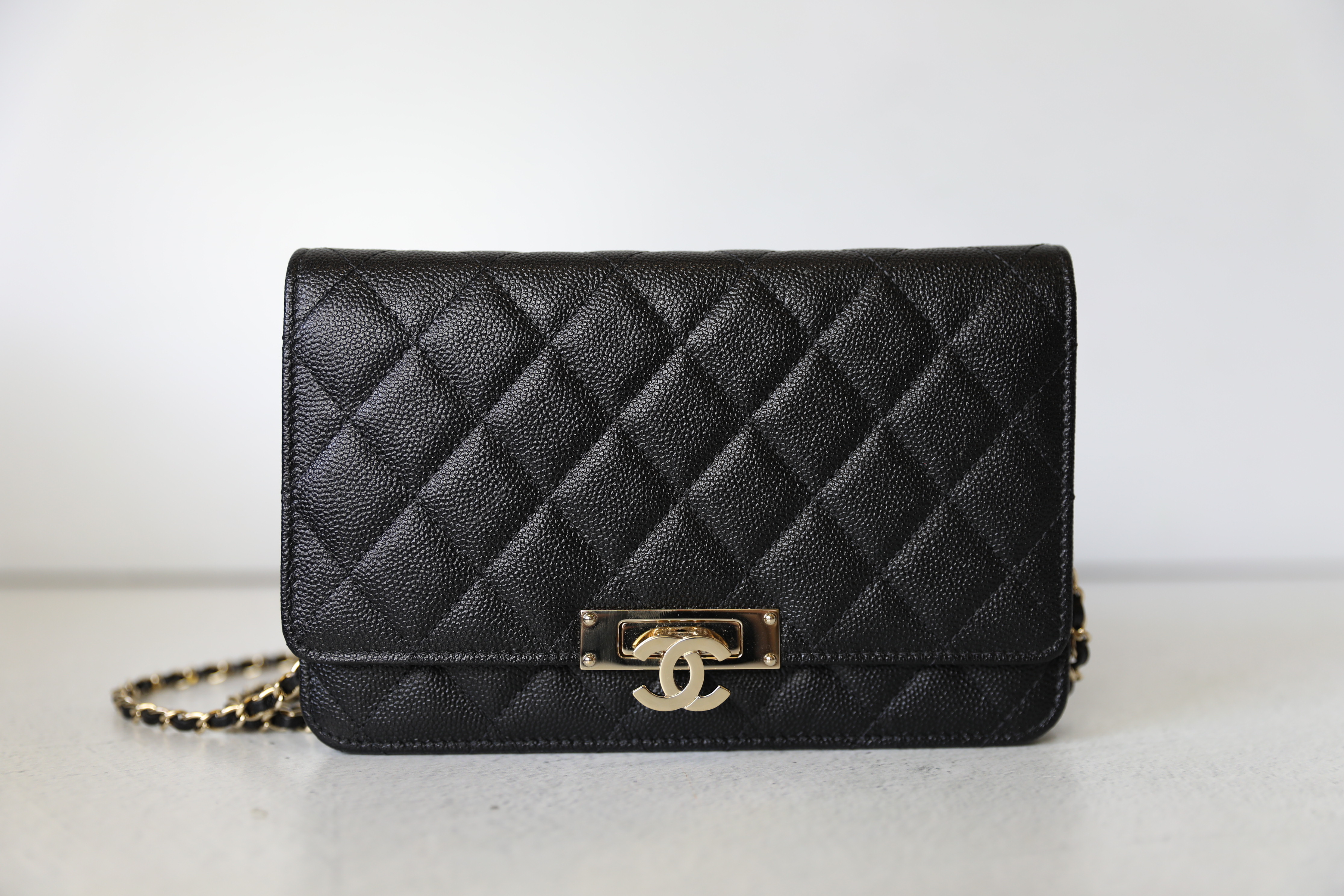 Chanel Wallet on Chain Golden Class, Black Caviar Leather, Gold Hardware,  Preowned in Box WA001