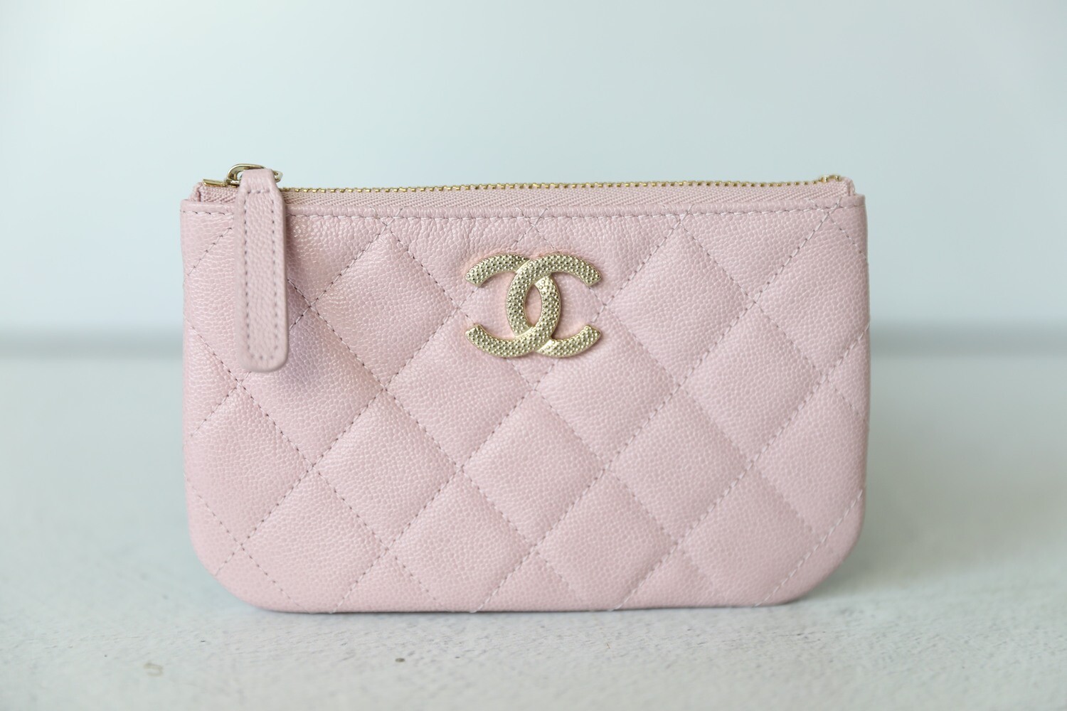 Chanel O Case Mini, Pink Caviar Leather With Gold Hardware, New In Box WA001