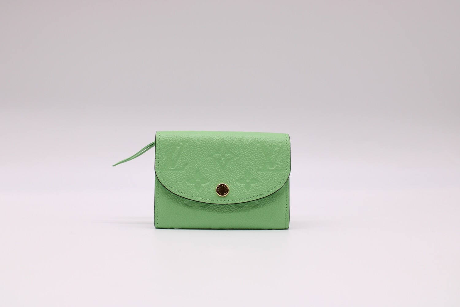 Louis Vuitton SLG Rosalie Coin Purse/Wallet, Green, Gold Hardware, Preowned in Box CMA001