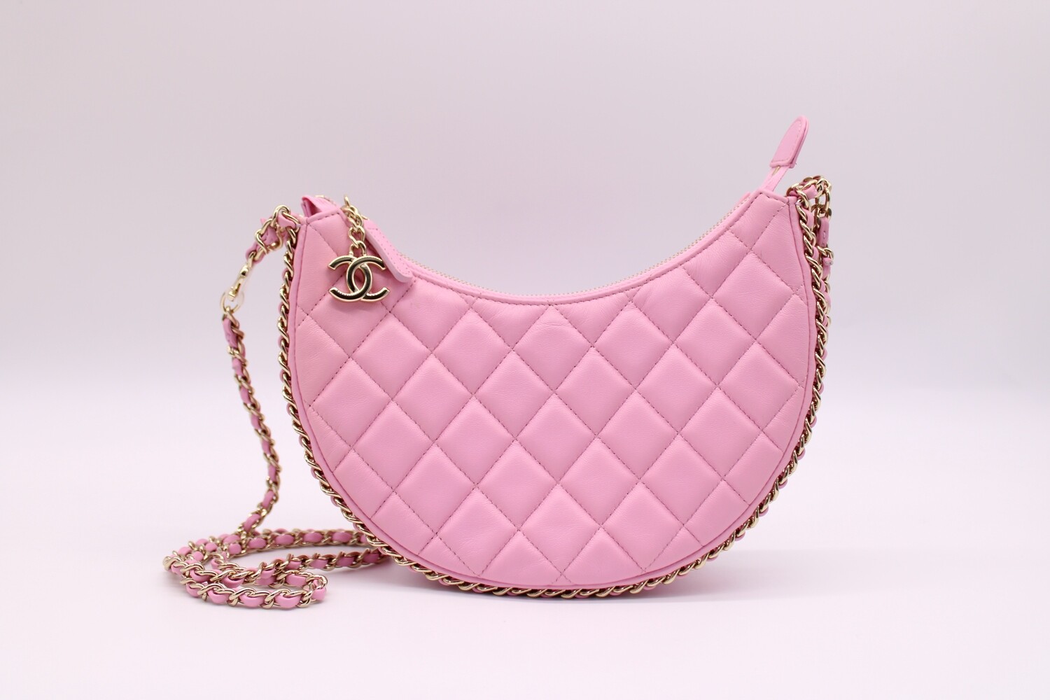chanel pink circle bag