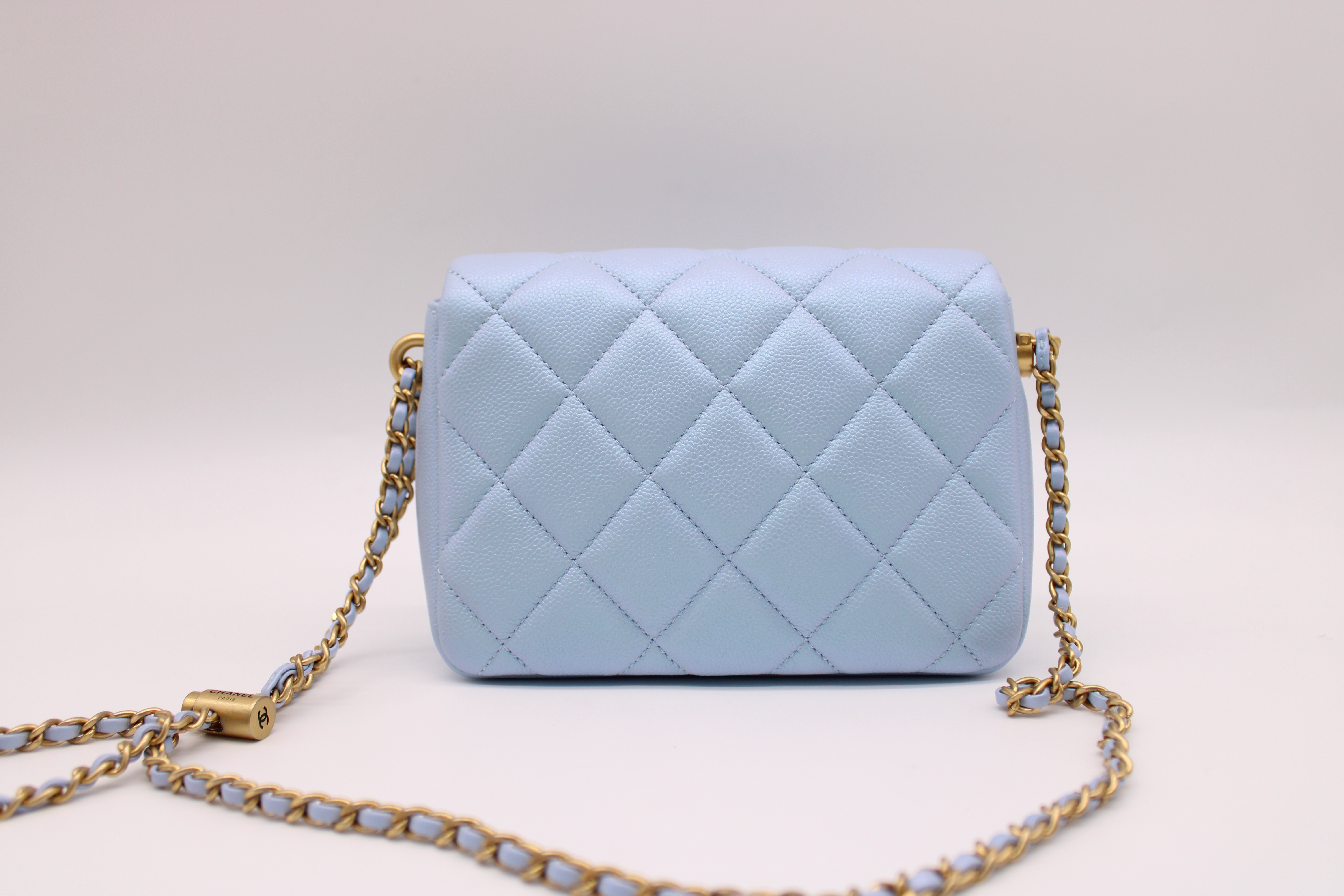 Chanel My Perfect Mini Flap, Blue Iridescent Caviar Leather, Gold Hardware,  As New in Box MA001 - Julia Rose Boston
