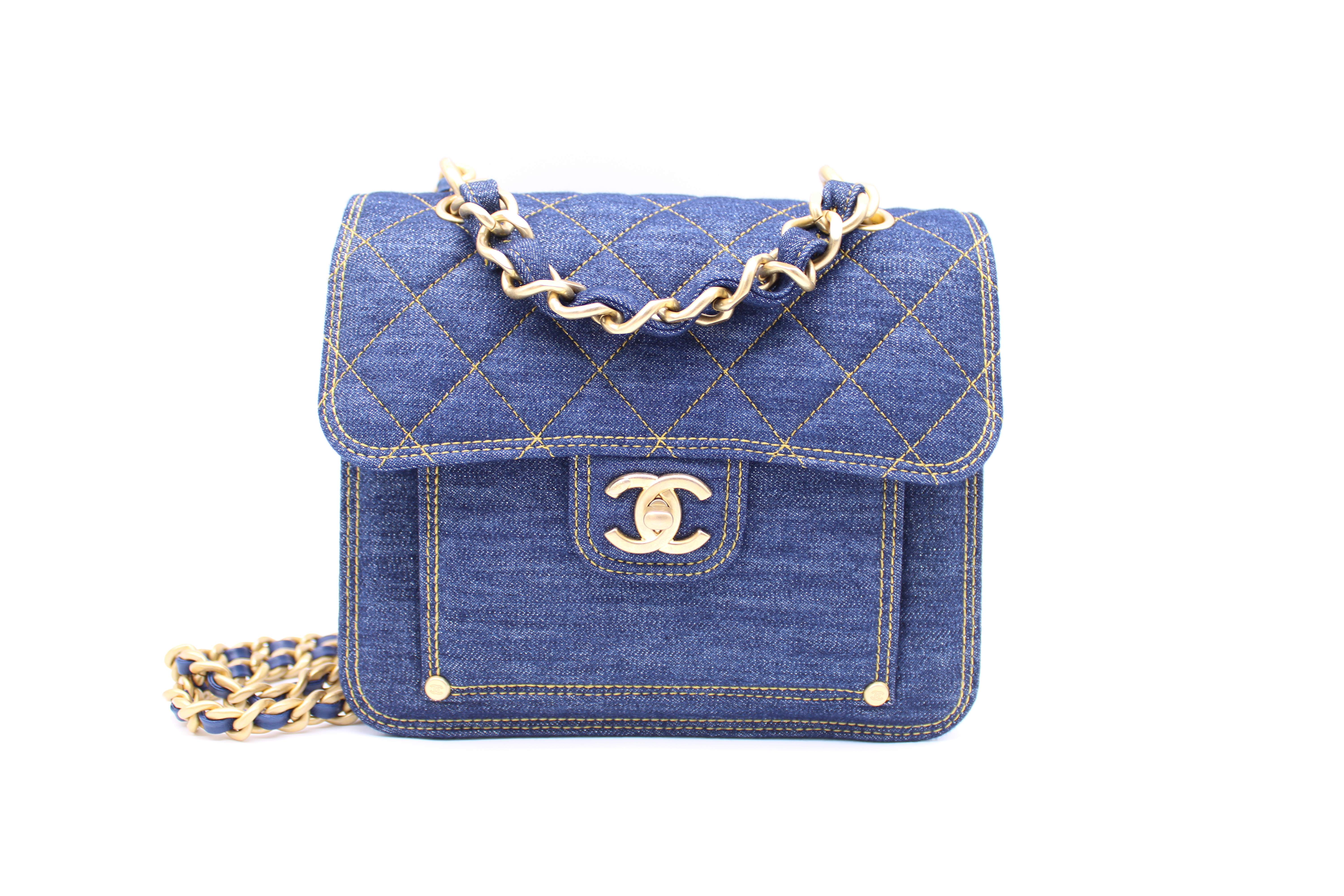 Chanel 23S Denim Flap Bag, Brushed Gold Hardware, New in Box MA001