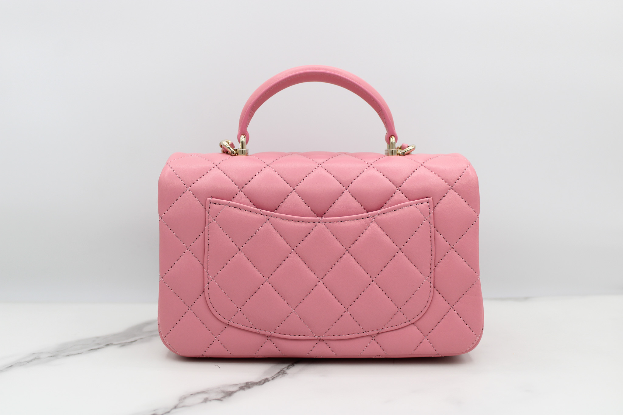 Chanel Mini with Top Handle, Pink Lambskin with Gold Hardware, New in Box  GA003 - Julia Rose Boston