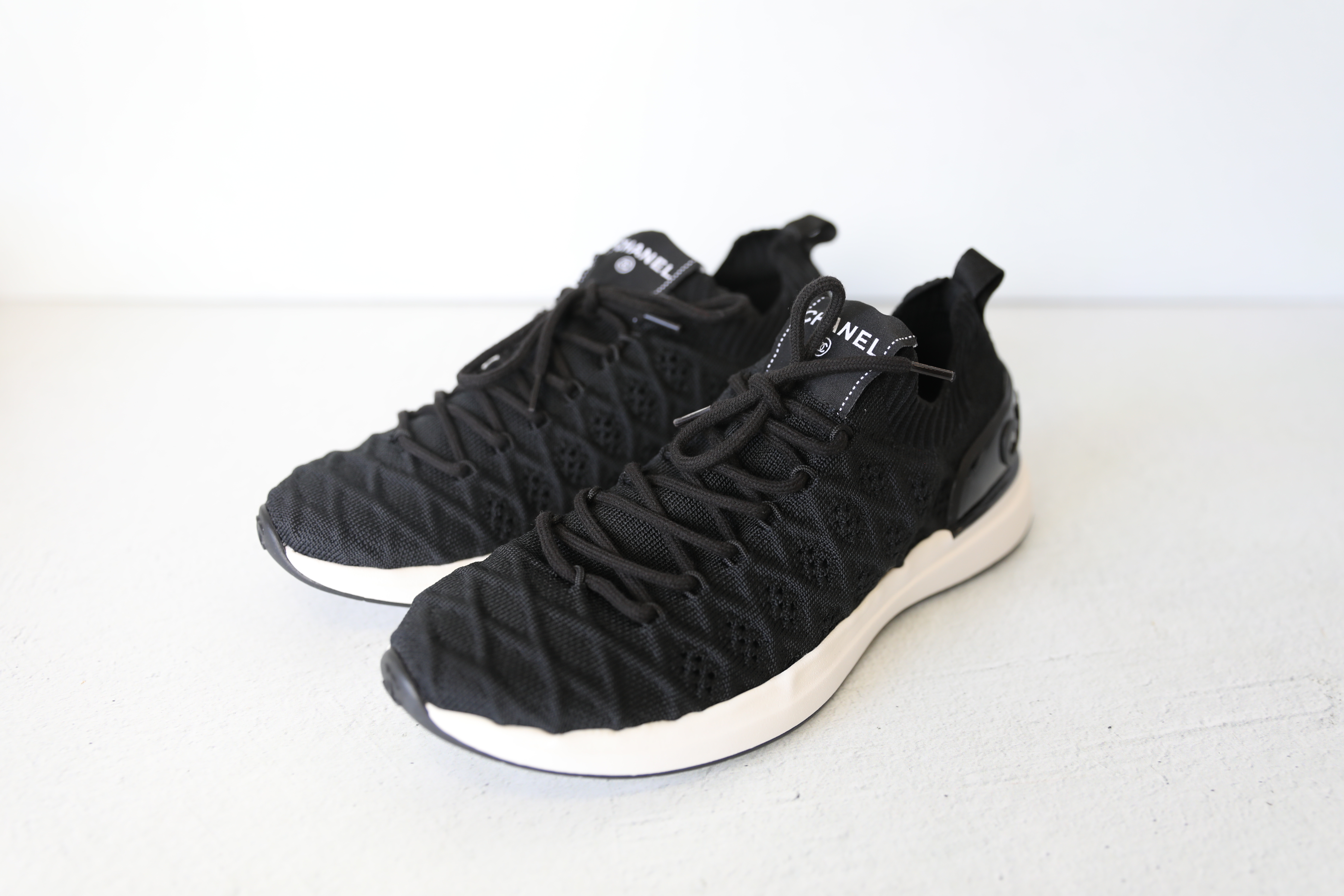 Chanel Sneakers, Size 38.5, Black Knit New In Box, WA001 - Julia Rose  Boston