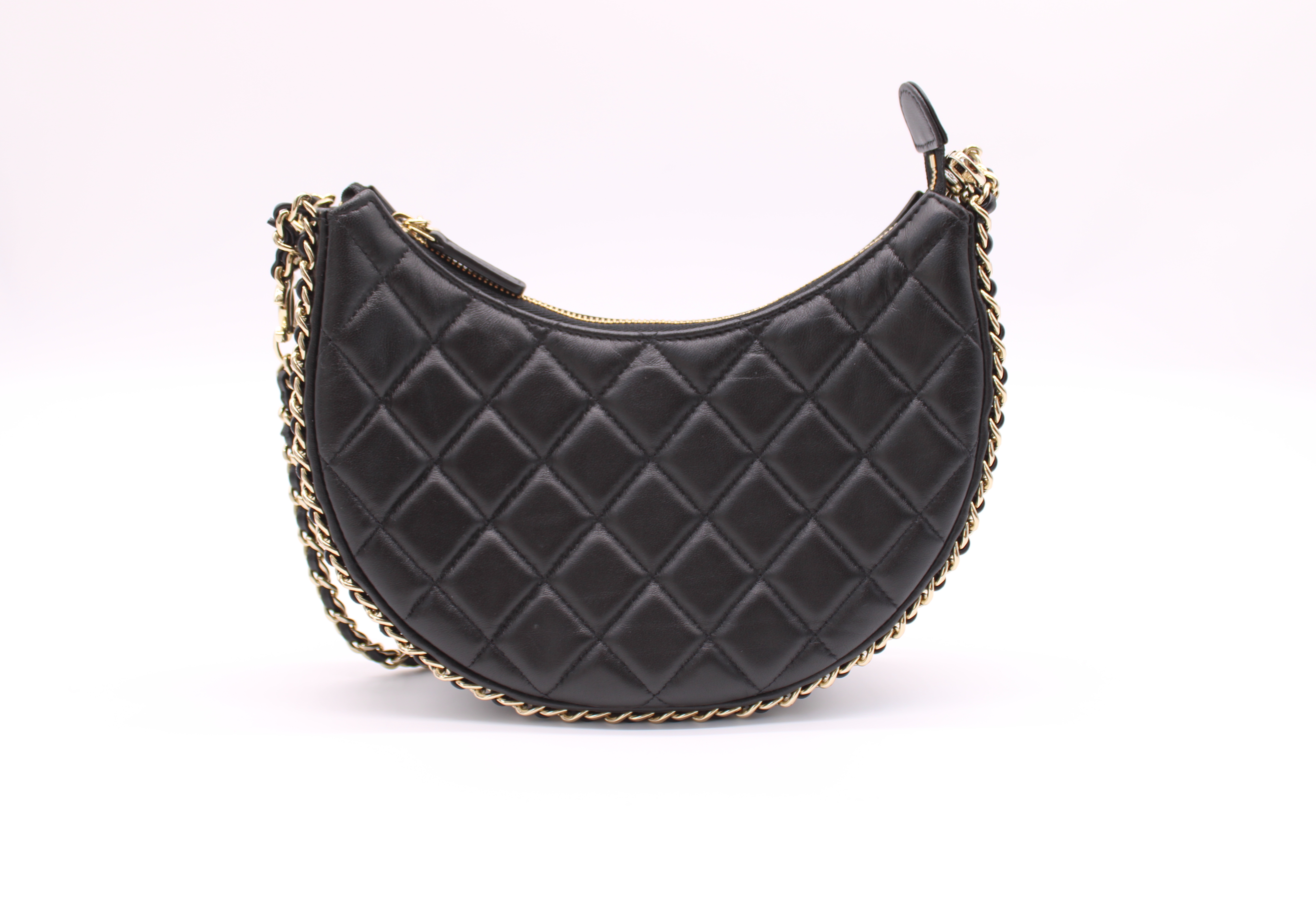 Chanel Small Hobo Bag, Black Lambskin Leather, Gold Hardware, Preowned in Box  MA001 - Julia Rose Boston