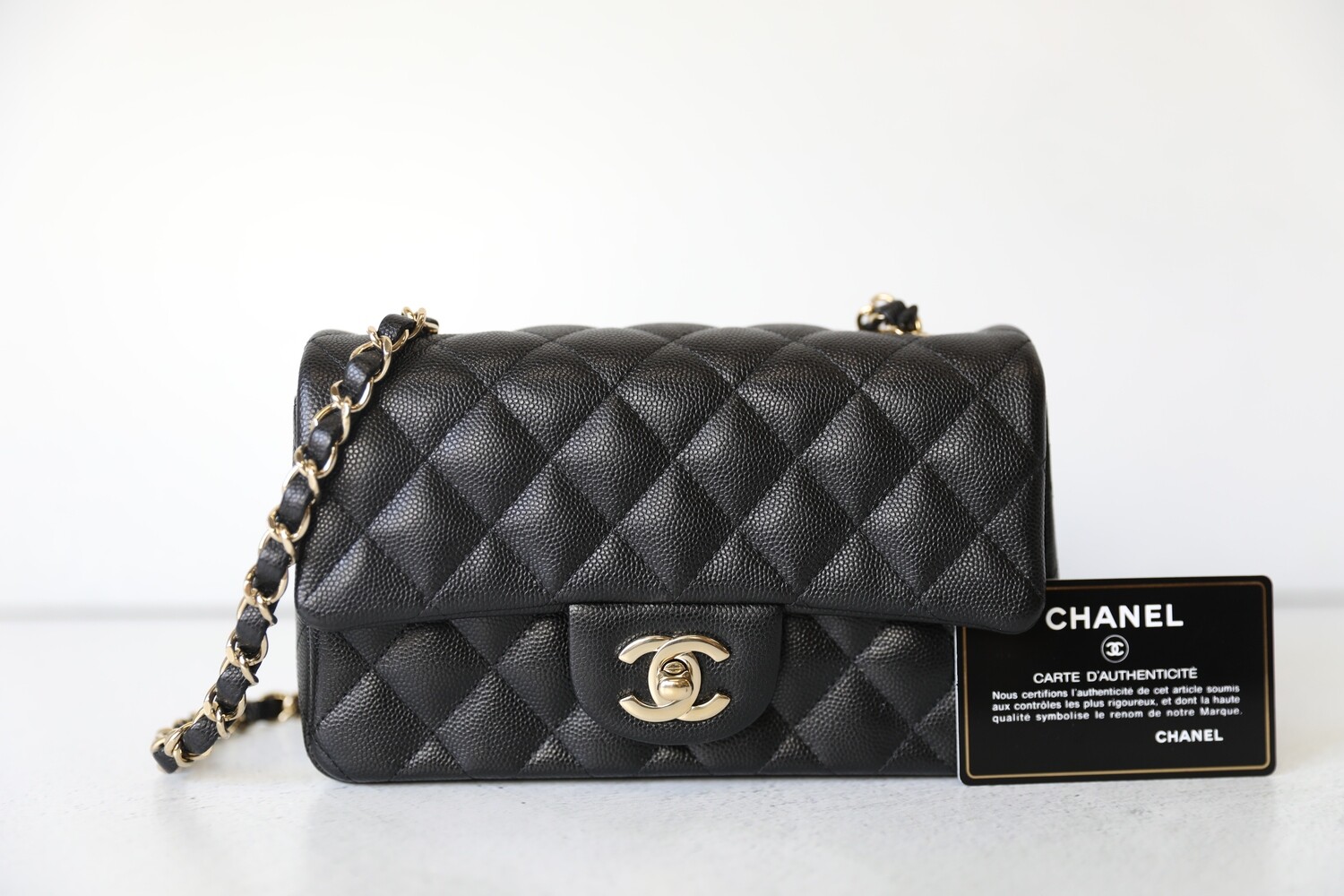Chanel Classic Mini Rectangular, Black Caviar with Gold Hardware