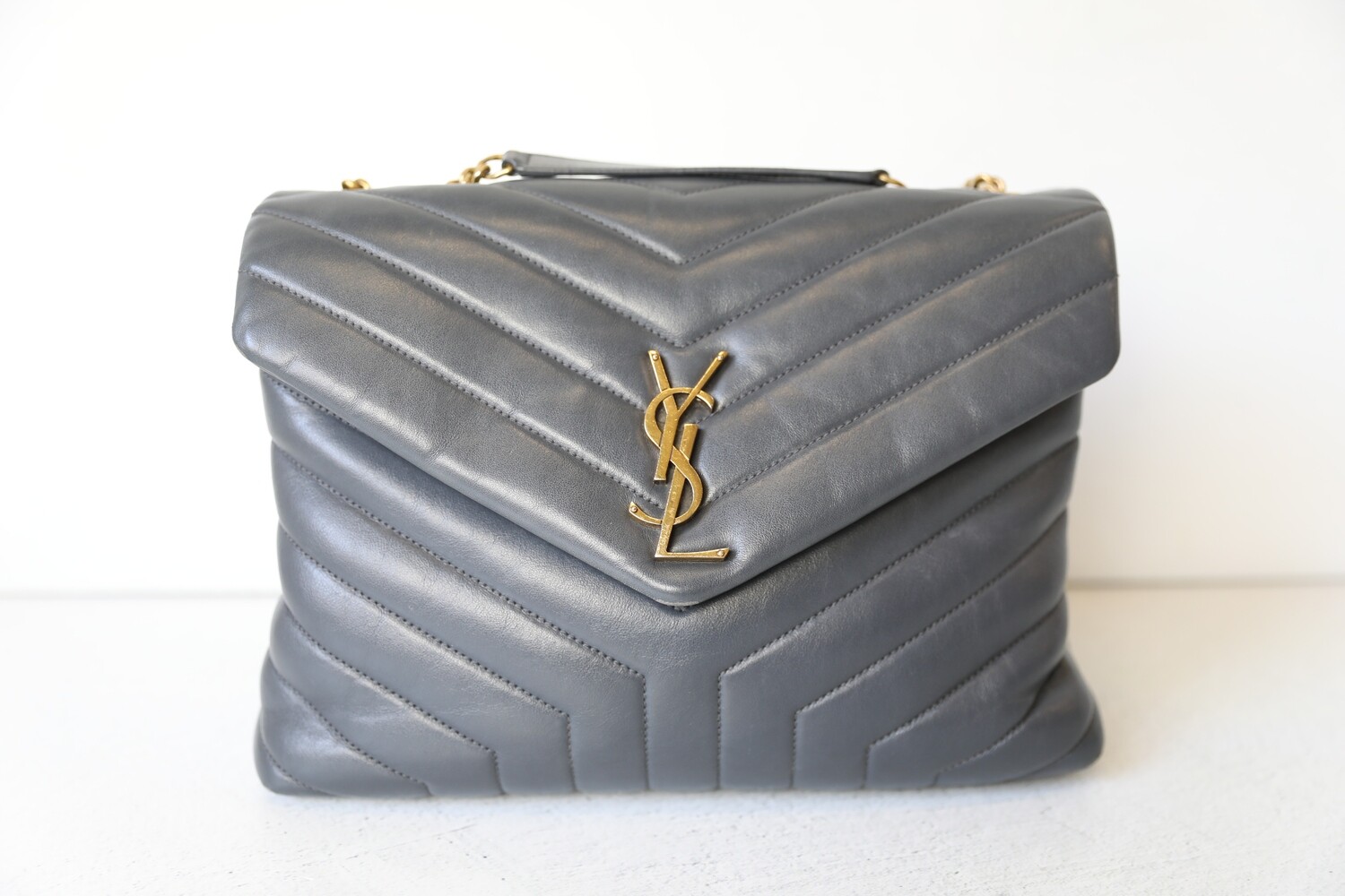 Ysl loulou medium grey hot sale