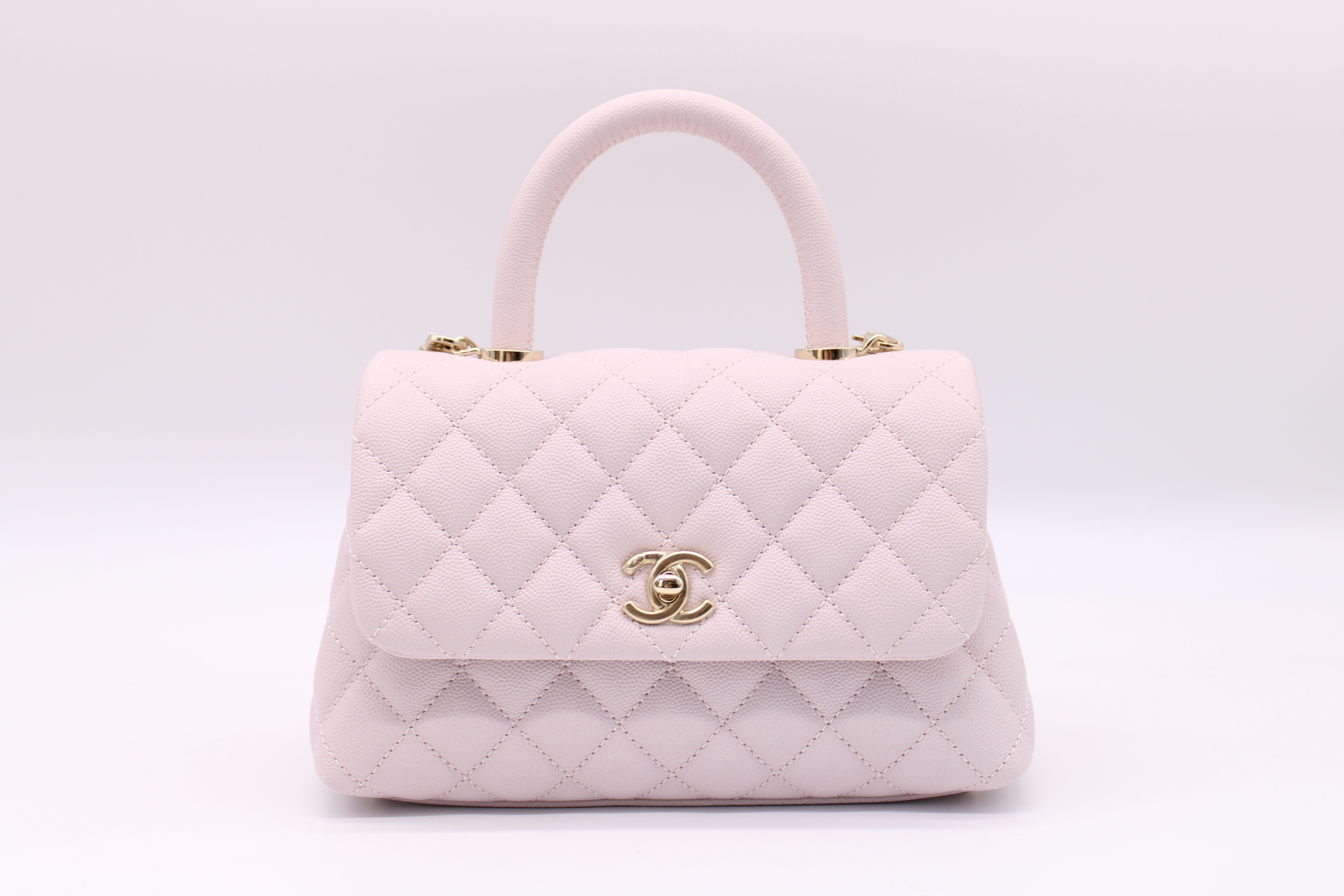 Chanel Coco Handle Small, Lilac Caviar Leather, Gold Hardware