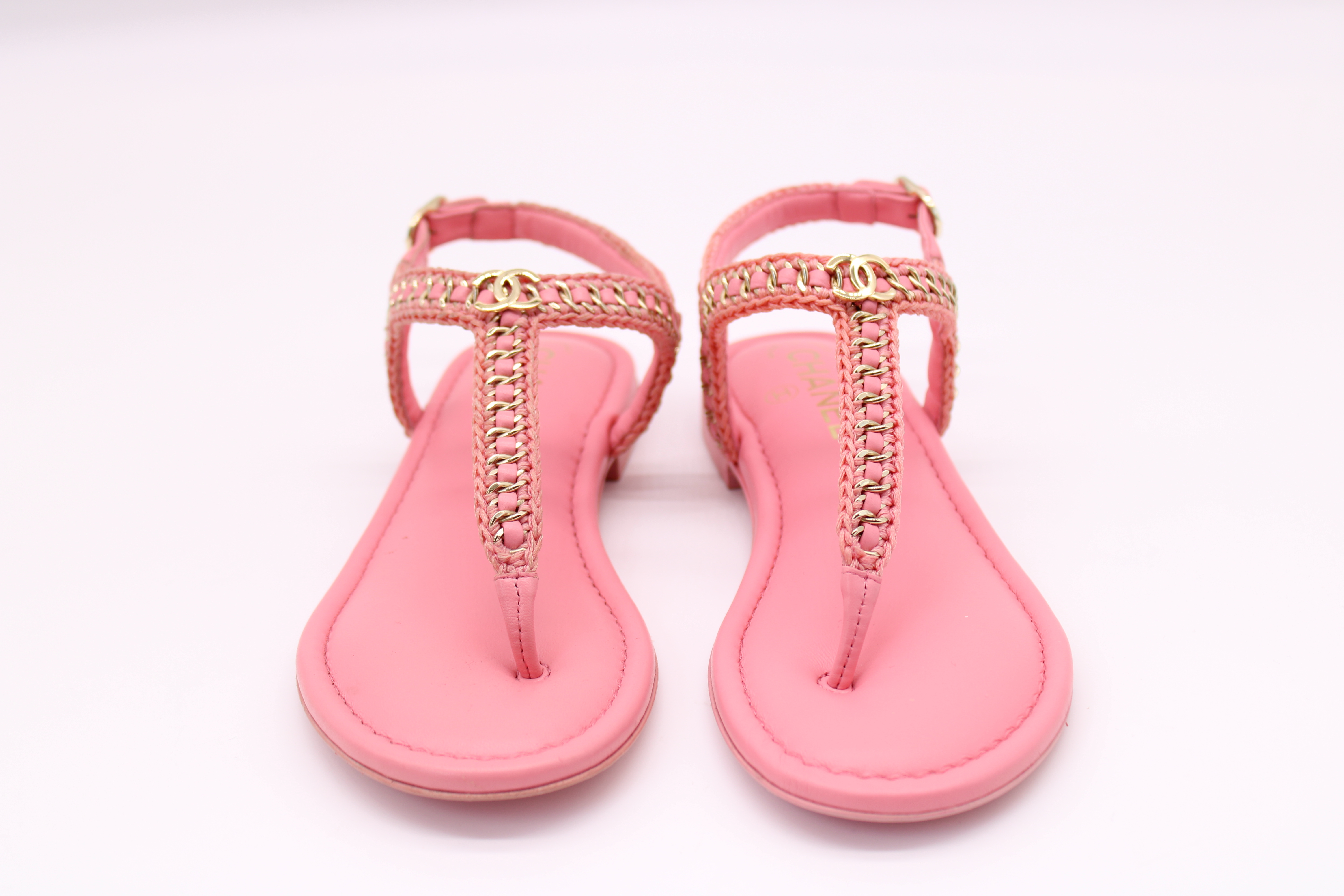Chanel Shoe Flat Sandals, Pink, Size 36, New in Box MA001 - Julia Rose  Boston