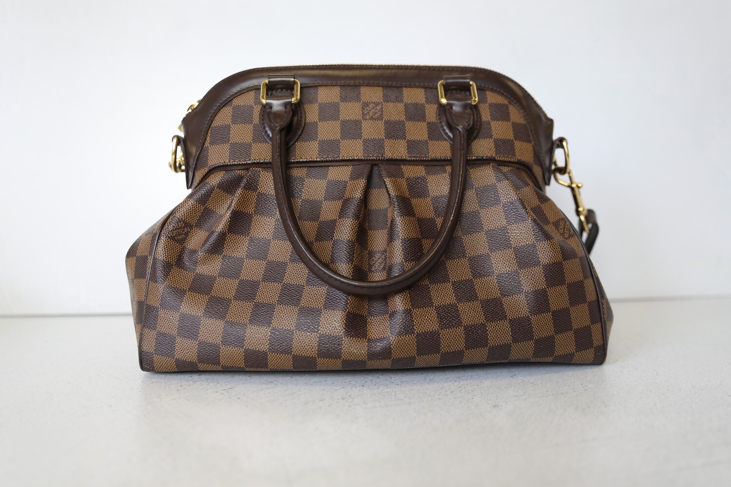 Louis Vuitton Trevi PM, Damier Ebene, Preowned in Dustbag WA001