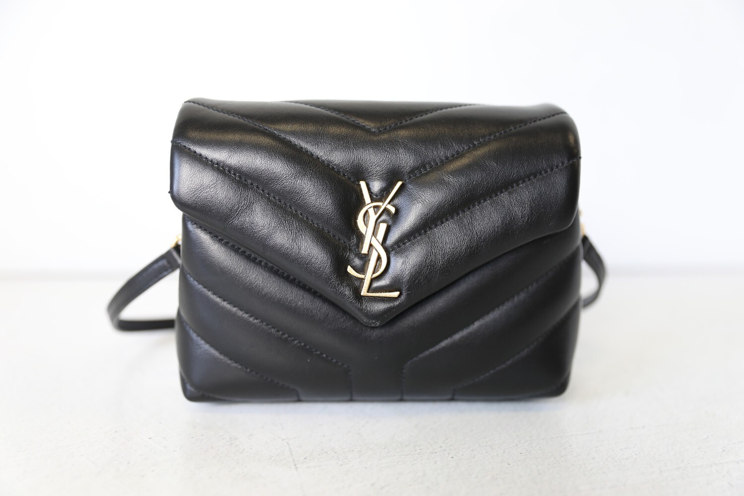 Saint Laurent LouLou Toy, Black with Gold Hardware, Preowned in Box WA001