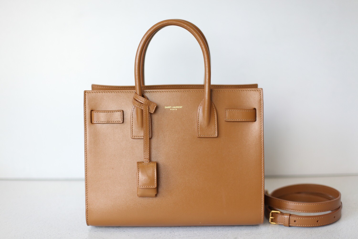 Saint Laurent Sac De Jour Baby, Tan with Gold Hardware, Preowned No Dustbag WA001