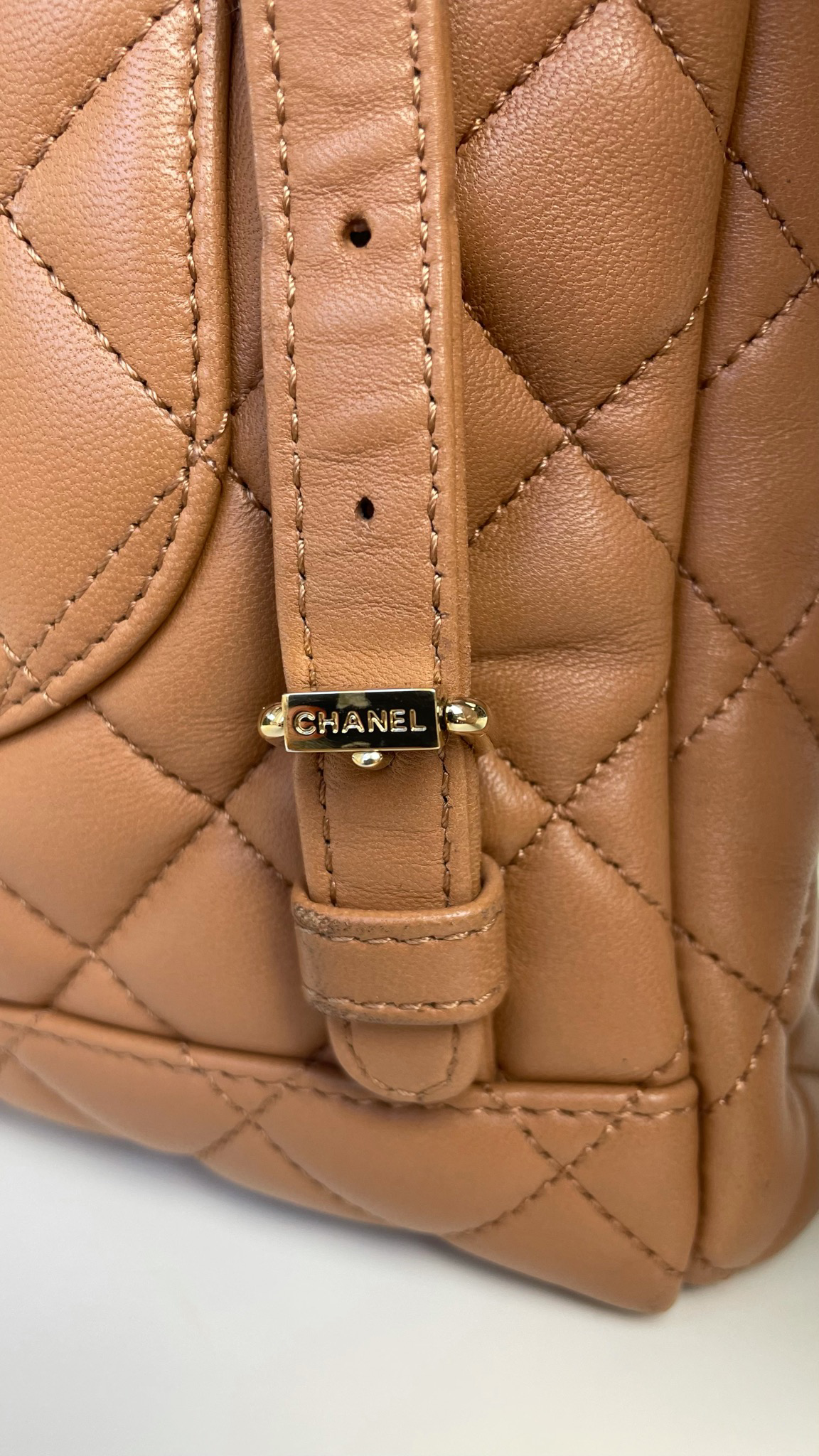 Chanel Lambskin Quilted Small Urban Spirit Backpack Caramel
