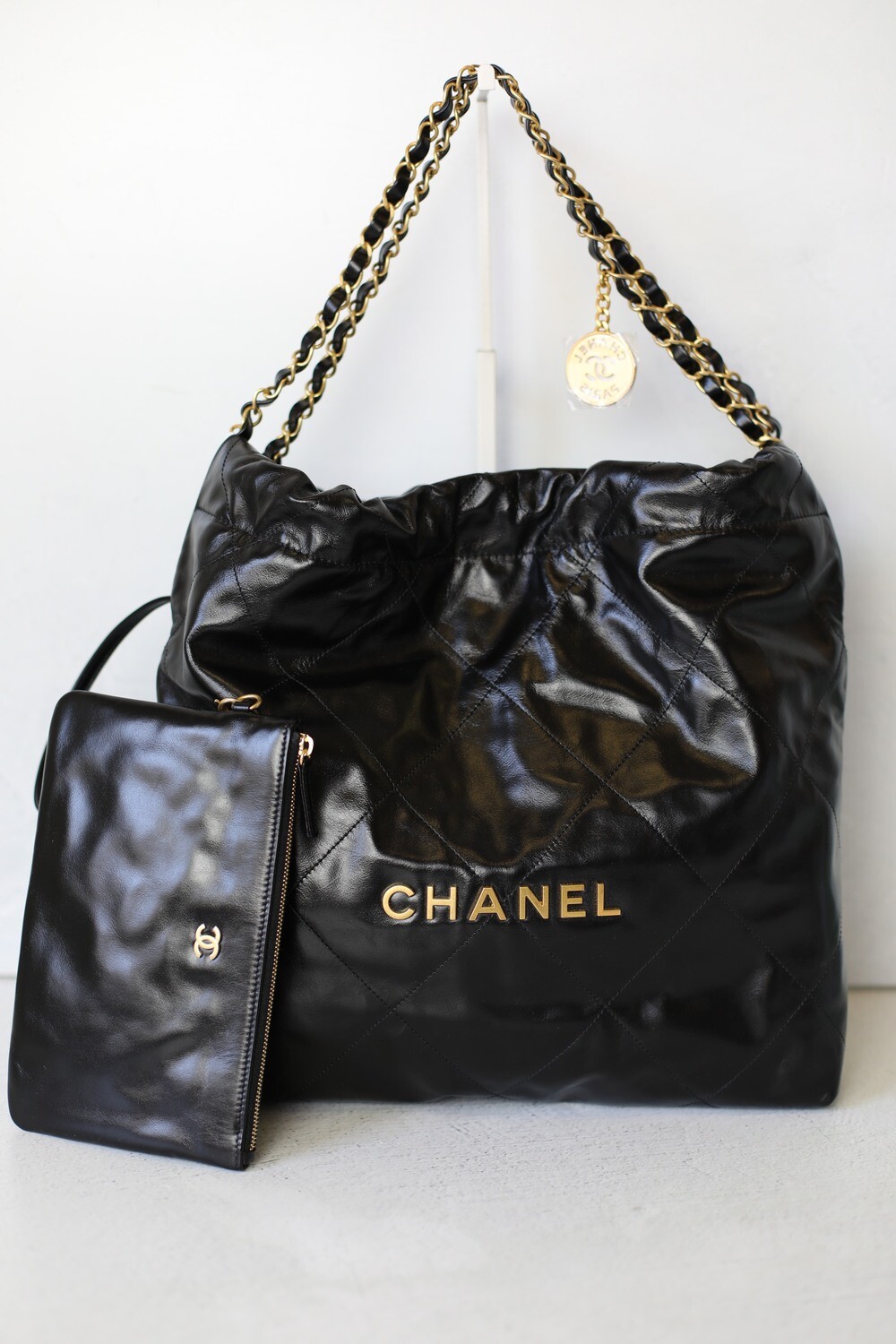 Chanel 22 Medium, Black, New in Box WA001