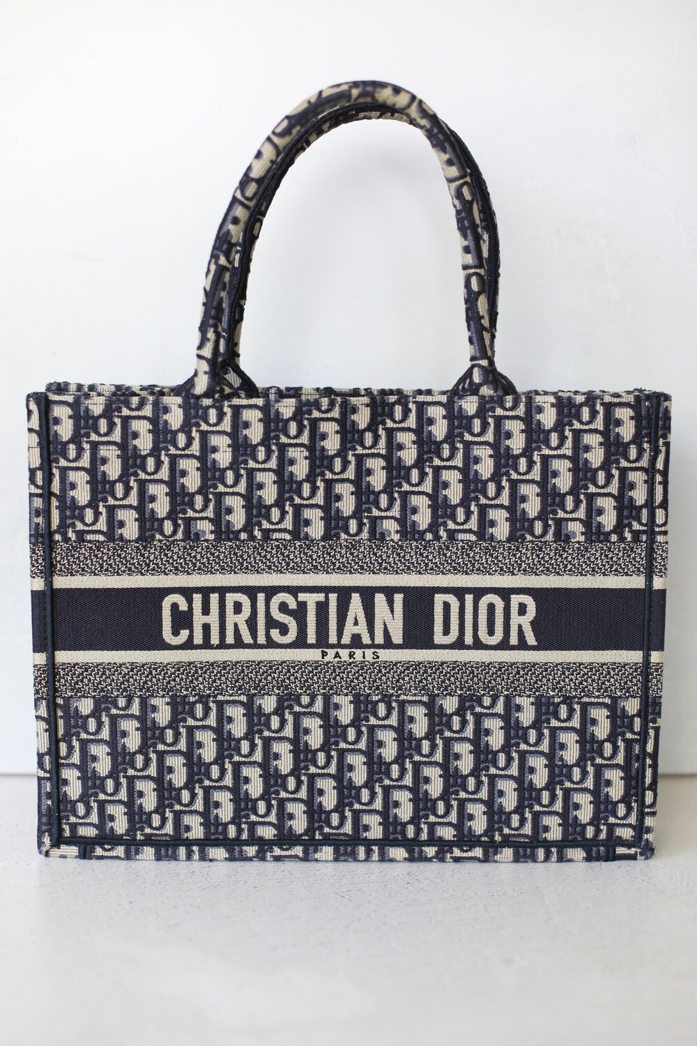 Christian Dior Book Tote Medium, Navy Oblique Canvas, Preowned in Box WA001  - Julia Rose Boston | Shop