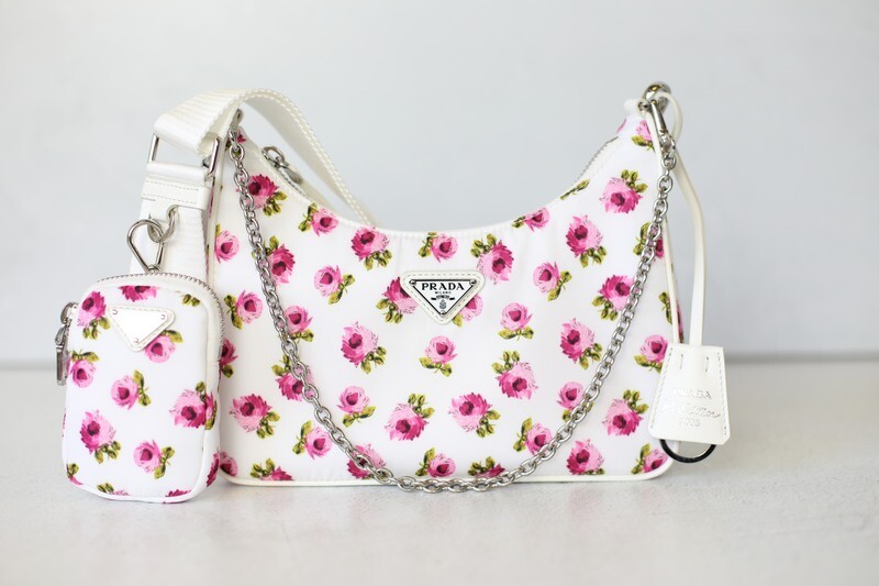 ★PRADA★フラワー ハンドバッグ PRADA プラダ 花柄 フラワー 2WAY ハンドバッグ グレー B2625P