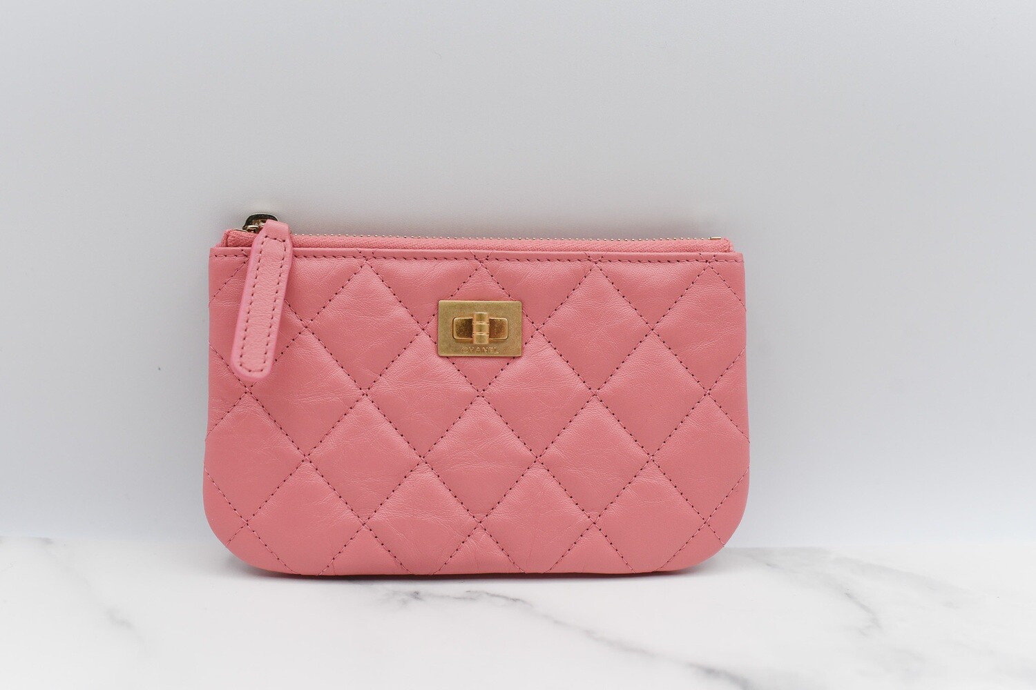Chanel SLG Mini O Case Reissue, Pink Calfskin Leather with Gold Hardware,  New in Box GA001