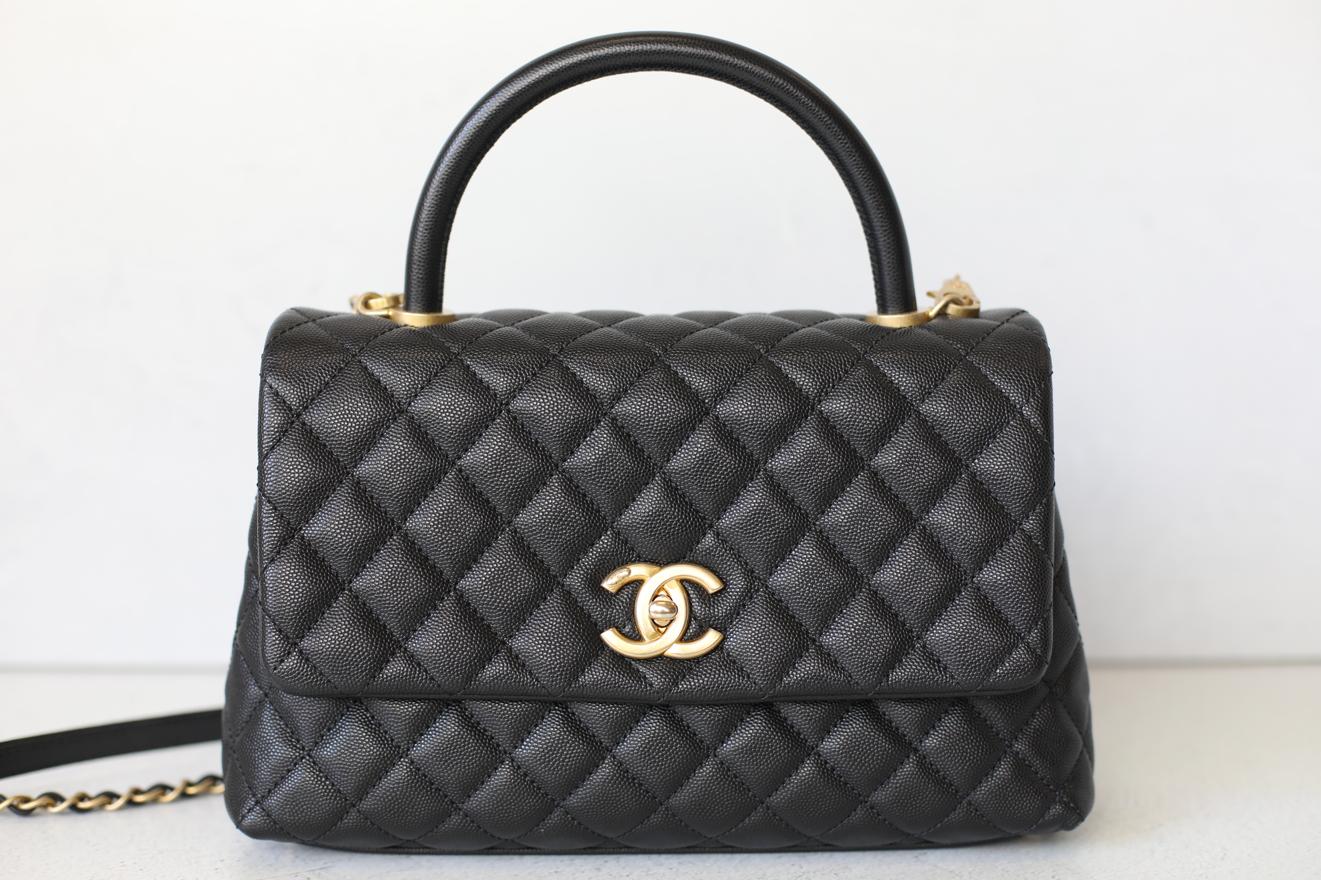 Chanel Coco Handle Small, Black Caviar with Gold Hardware