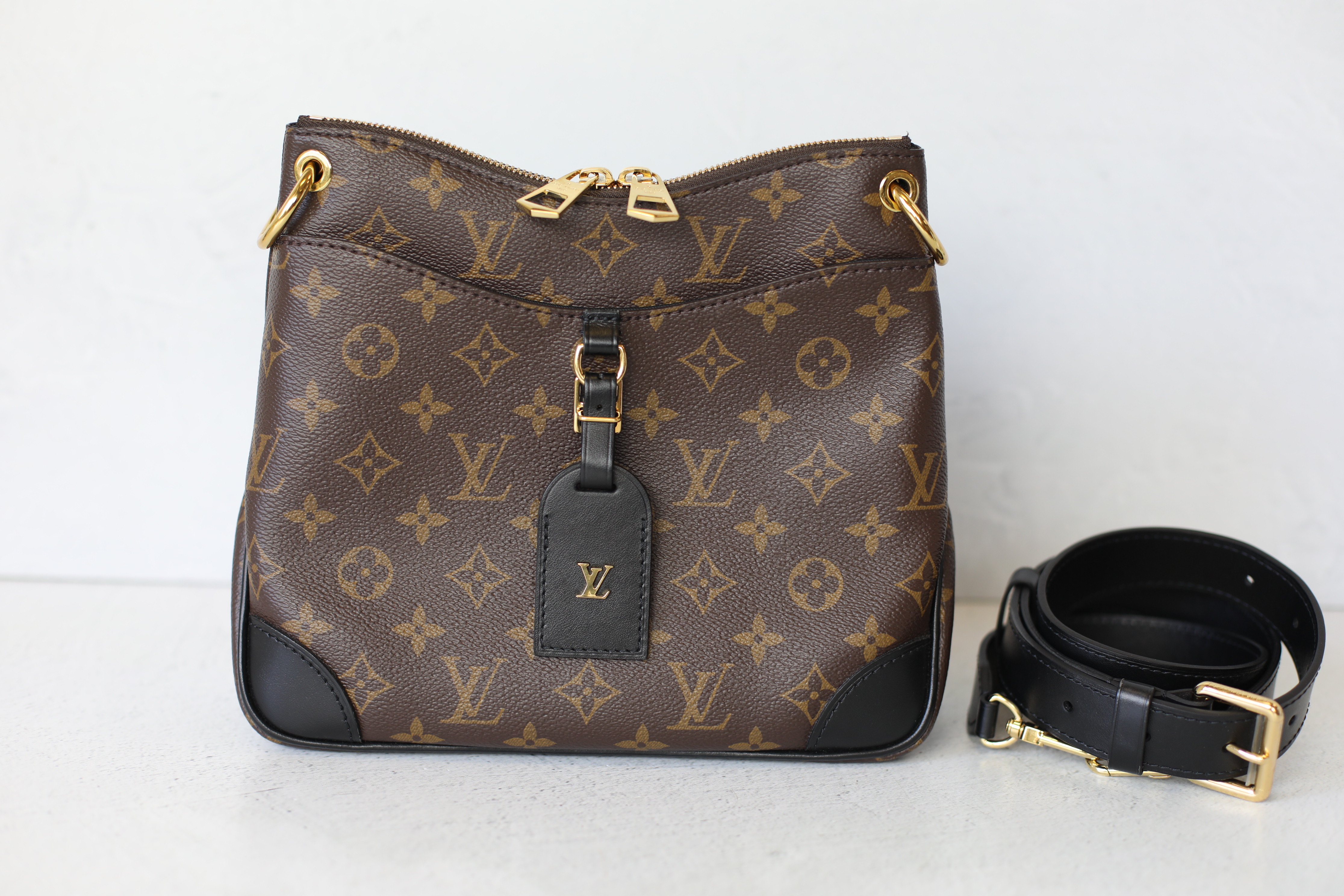 Louis Vuitton Odeon PM Monogram Canvas Shoulder Bag with Luggage Tag