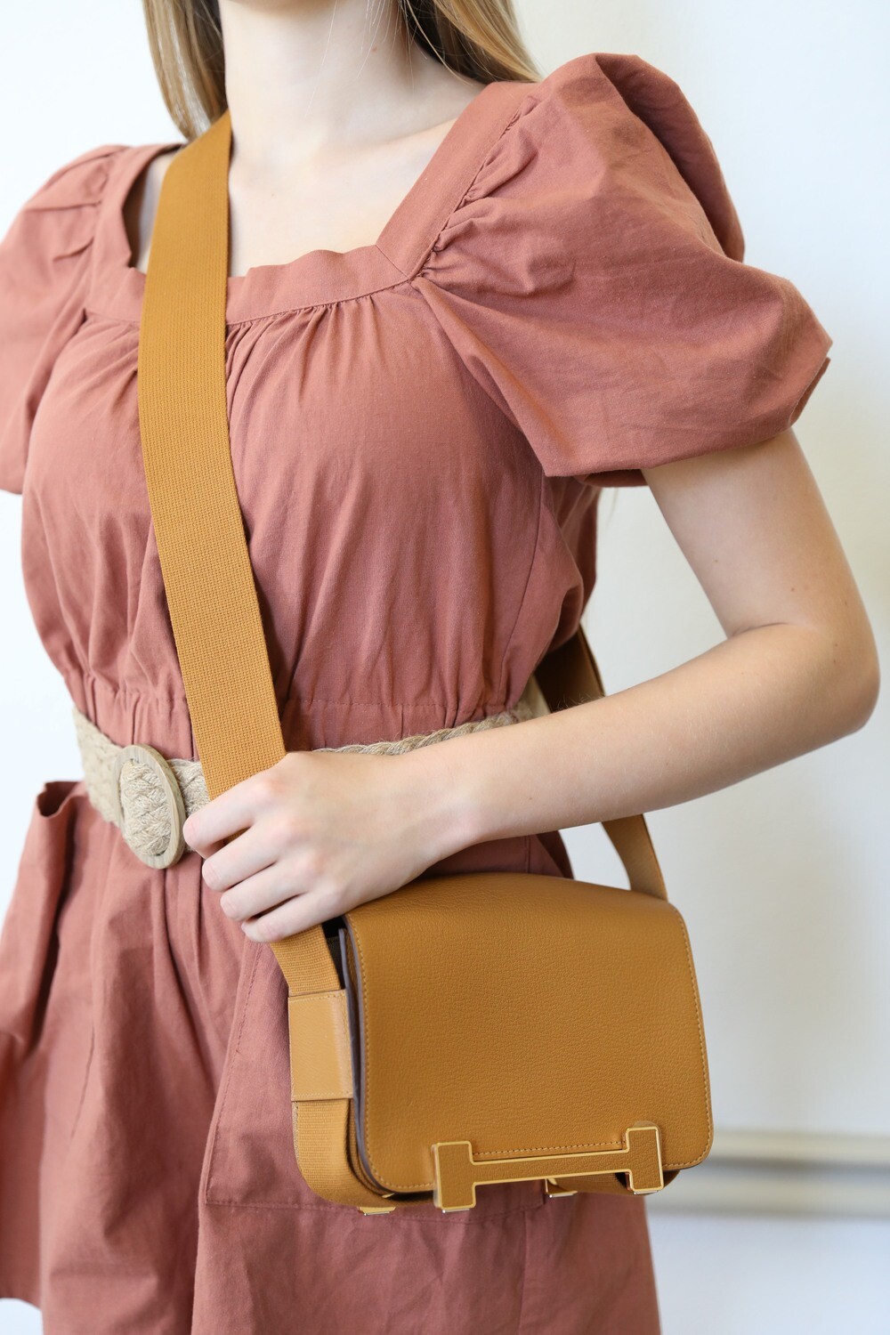 Hermes Geta 21, Caramel Brown Chevre Mysore with Gold