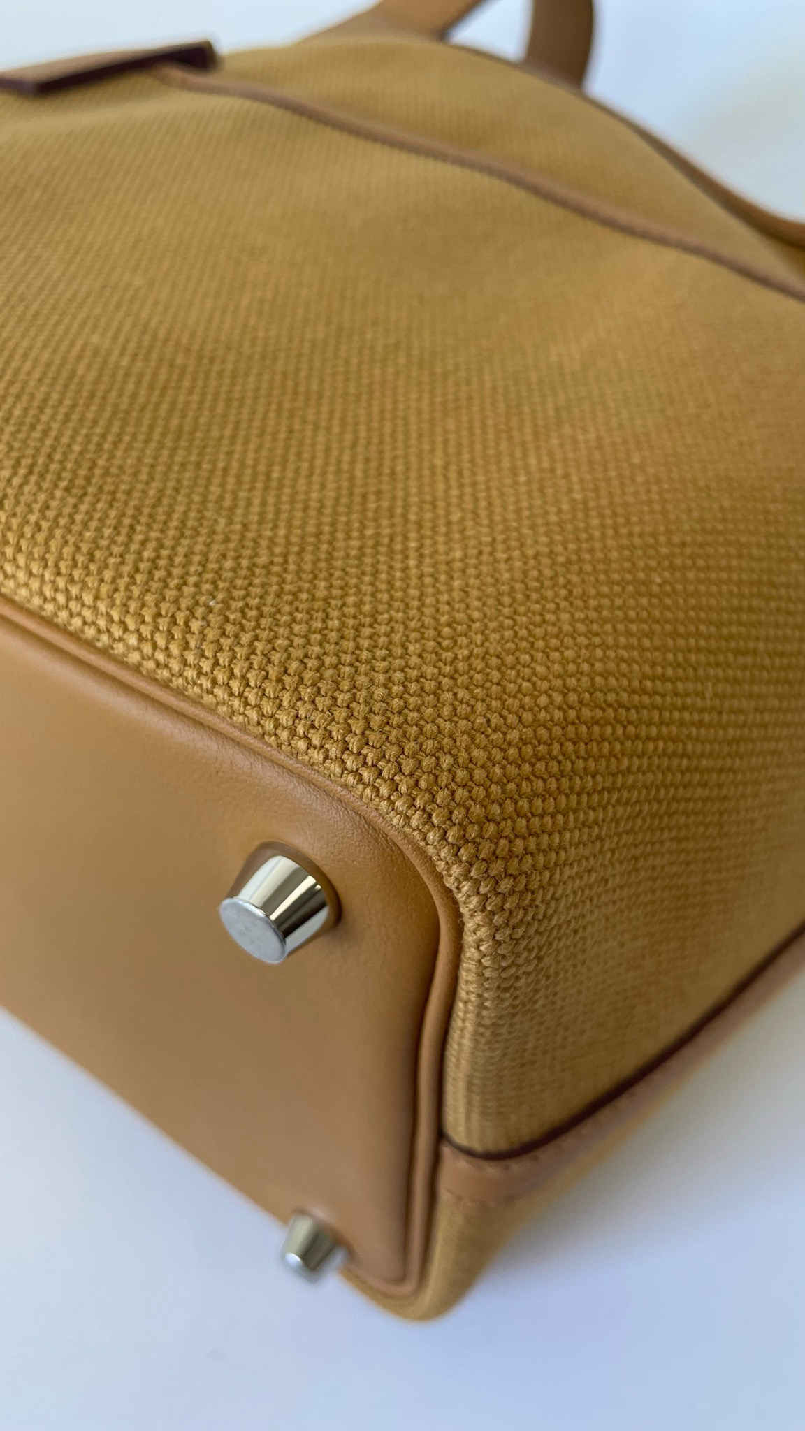 Hermes Picotin Lock Cargo PM 18 Handbag Toile Goelan x Vaux Swift Desaire Sesame Silver Metal Fittings Z Engraved