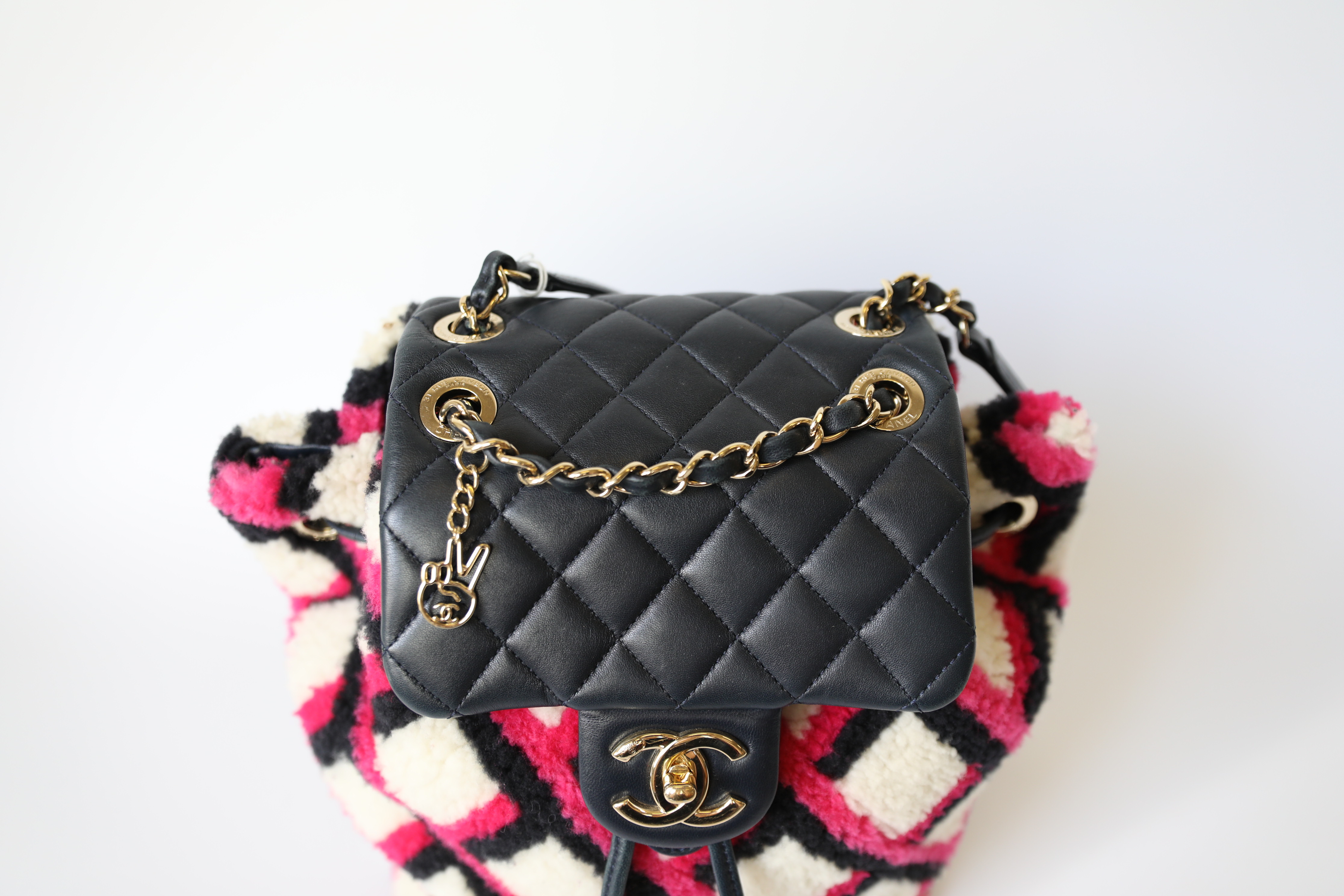 Pre-owned Chanel Mini Urban Spirit Backpack Rose Lambskin Gold