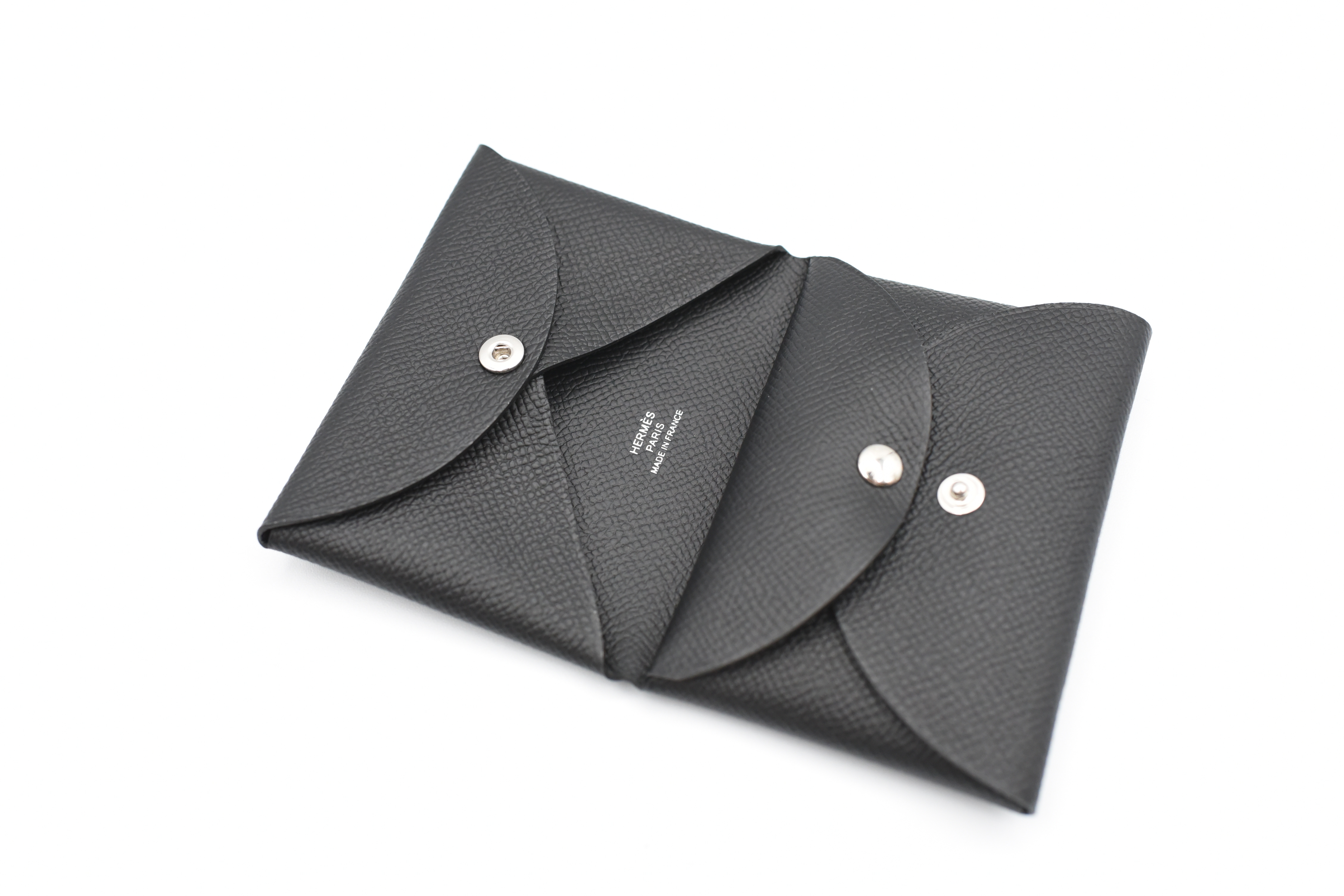 Hermes SLG Calvi Duo Cardholder, Wallet, Black, New in Box GA001