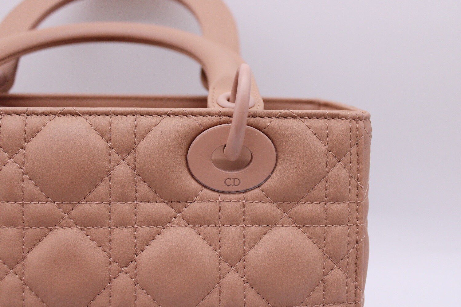 Christian Dior Lady Dior Medium Ultramatte Blush Pink Monochrome Preowned in Dustbag MA001