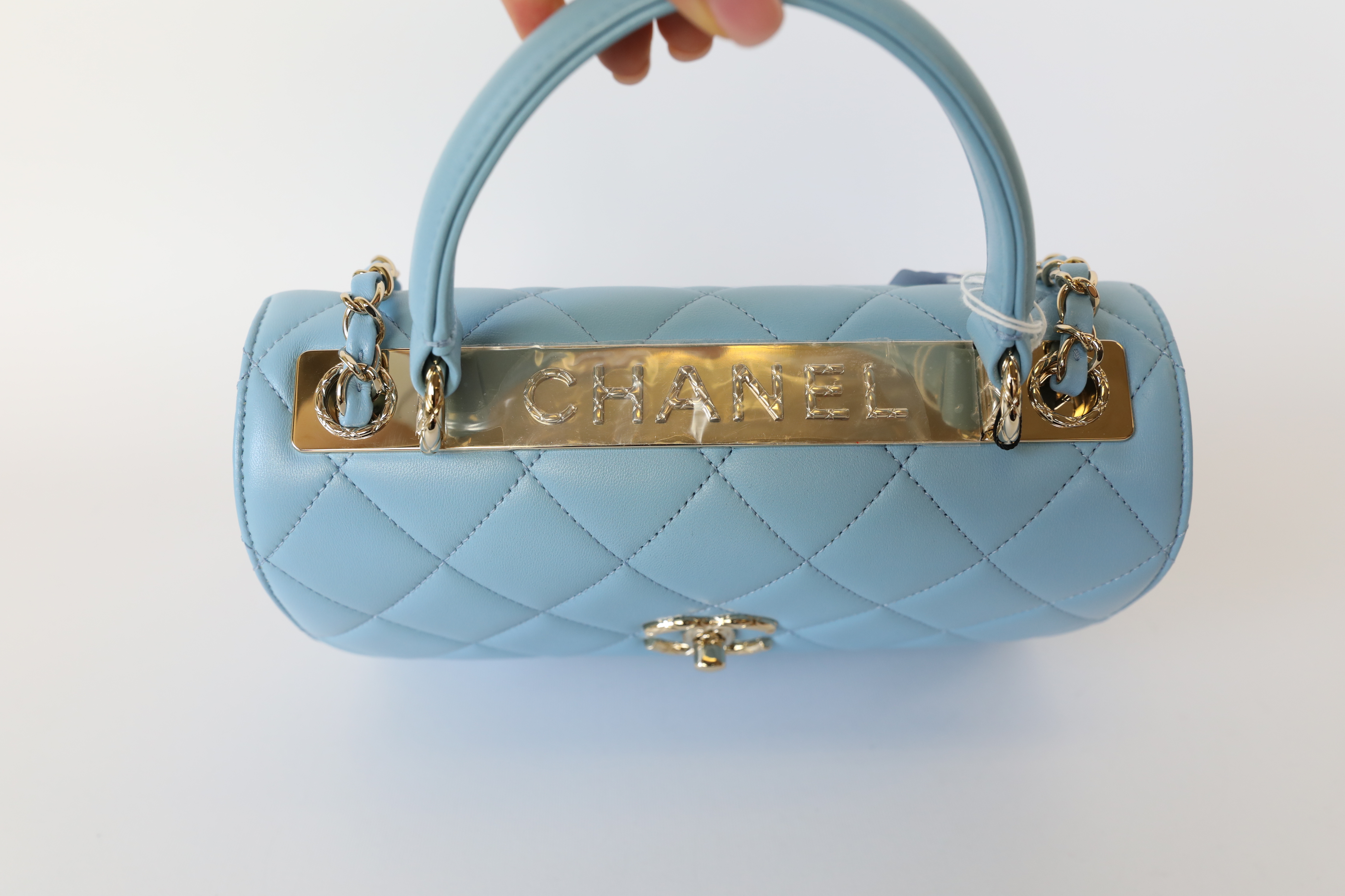 Chanel Trendy CC Small, Blue Lambskin with Gold Hardware, New in Box WA001