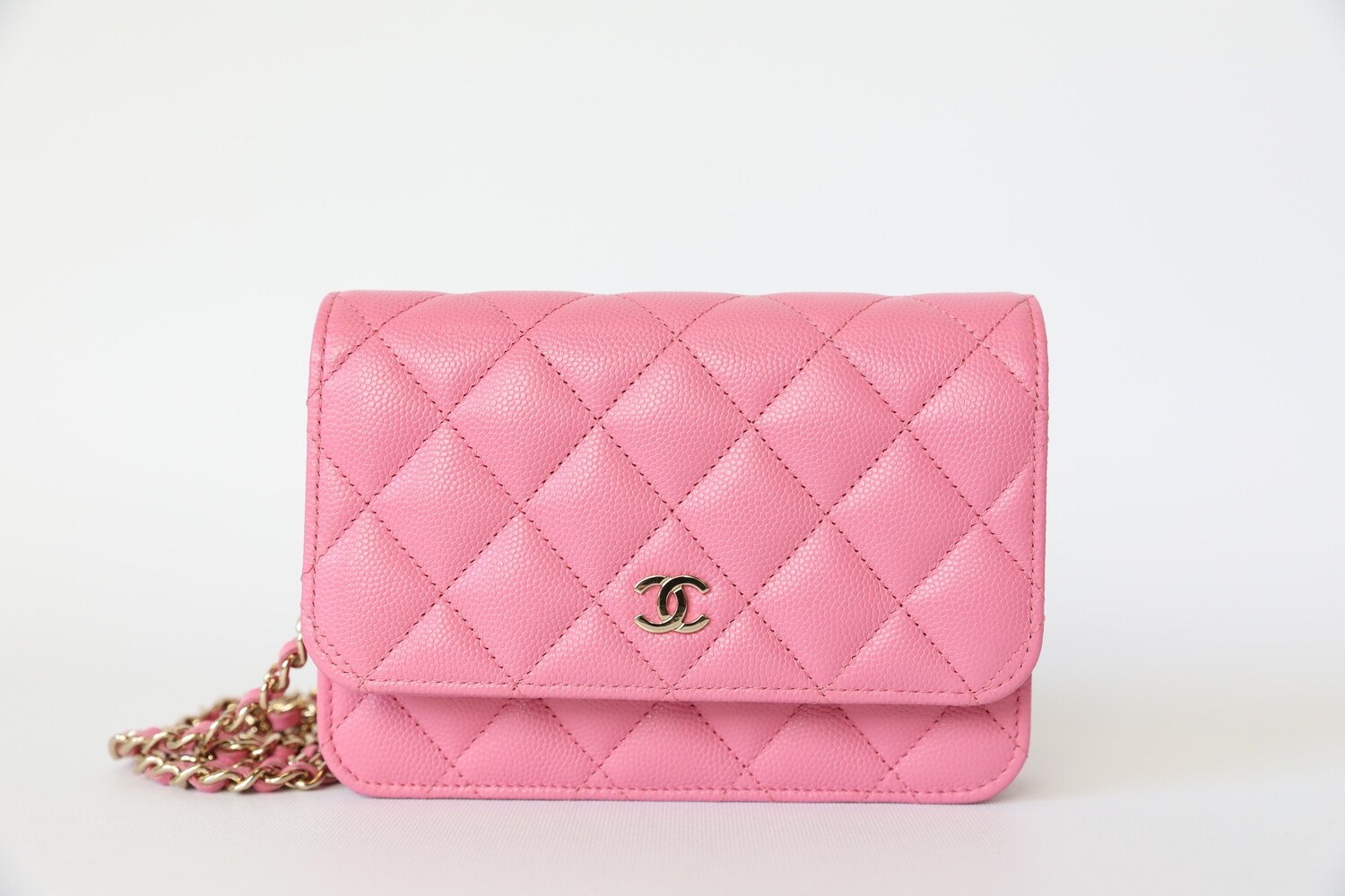 Chanel Wallet on Chain Mini, Pink Caviar with Gold Hardware