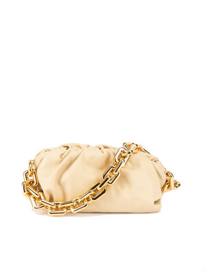Bottega Veneta Pouch With Chain Teen, Beige, As New In Dustbag (Ships From London)