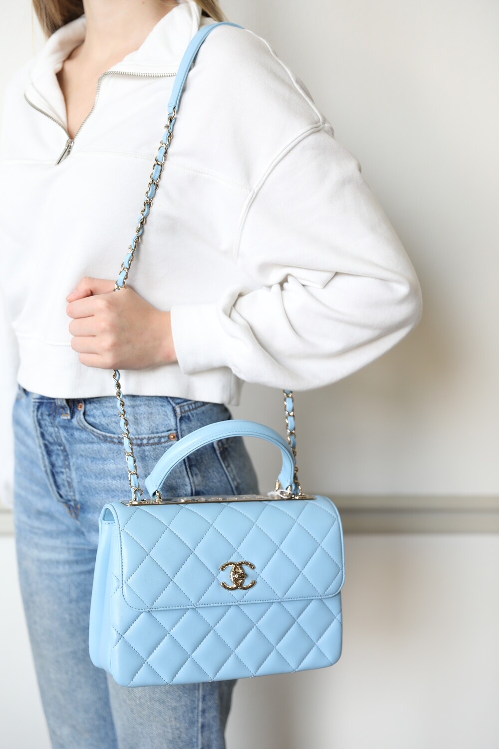 Chanel Trendy CC Small Blue Lambskin with Gold Hardware New in Box WA001