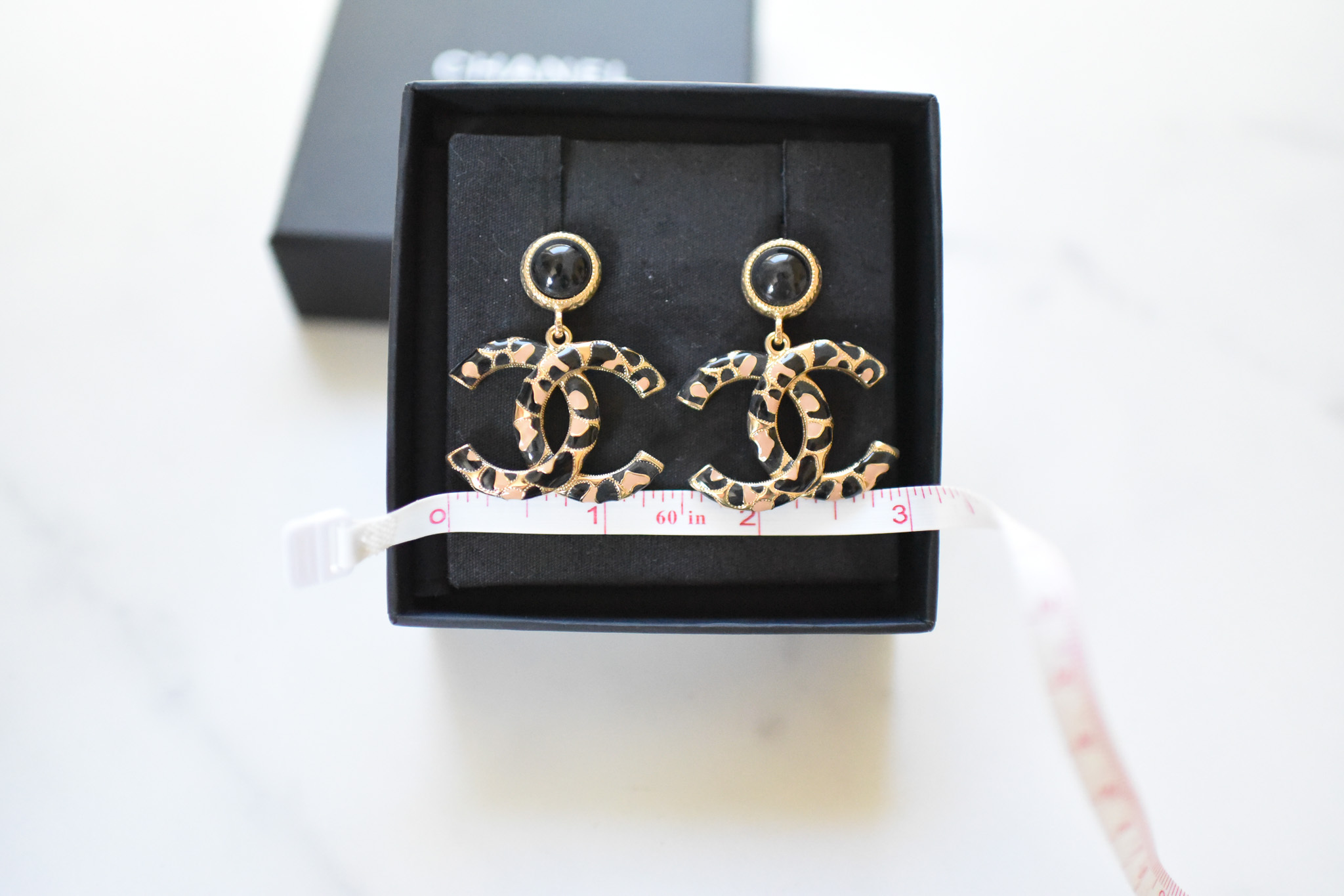 Chanel Statement CC Drop Earrings, Black and Gold, New in Box GA003