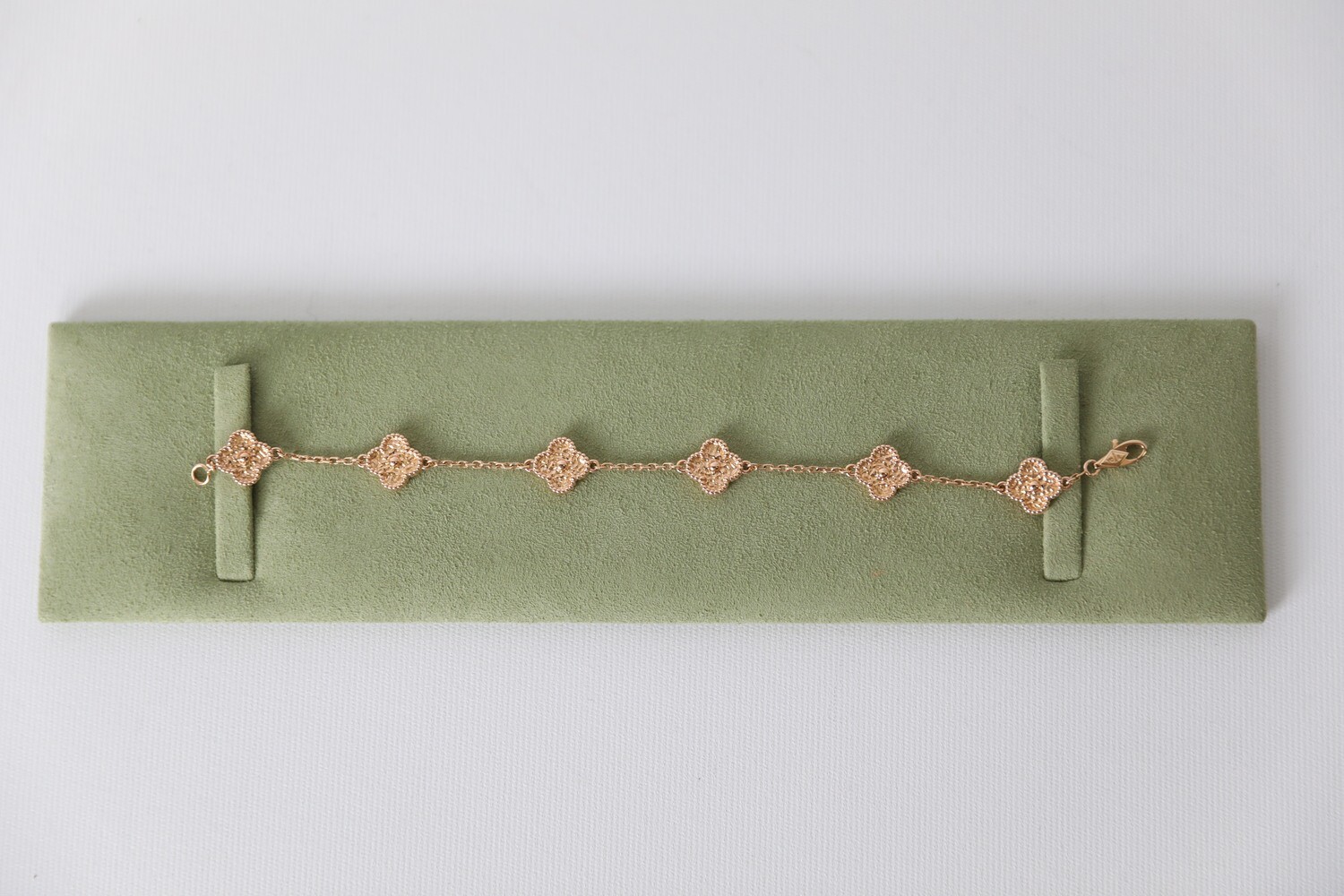Van Cleef &amp; Arepls VCA 6 Motif Vintage Sweet Alhambra Bracelet, Rose Gold, Preowned in Box WA001