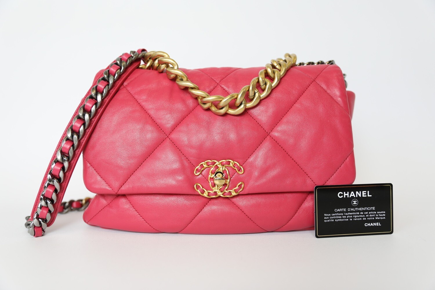 Chanel Pink Quilted Goatskin Medium Chanel Flap 19 Gold And Ruthenium  Hardware, 2023 Available For Immediate Sale At Sotheby's