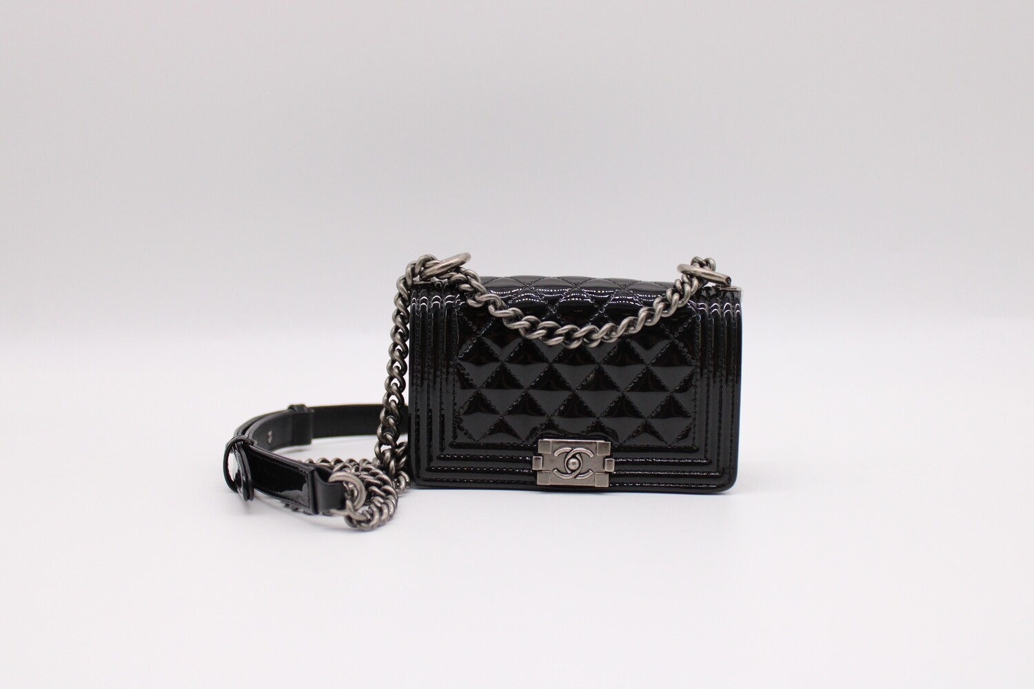 Chanel Success Story Trunk Set Mini Boy Bag, Black Patent Leather, Ruthenium Hardware, New in Box MA001