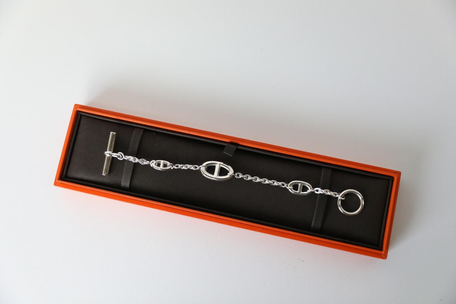Hermes Chaine D’ancre Farandole Bracelet, Silver Preowned In Box, WA001