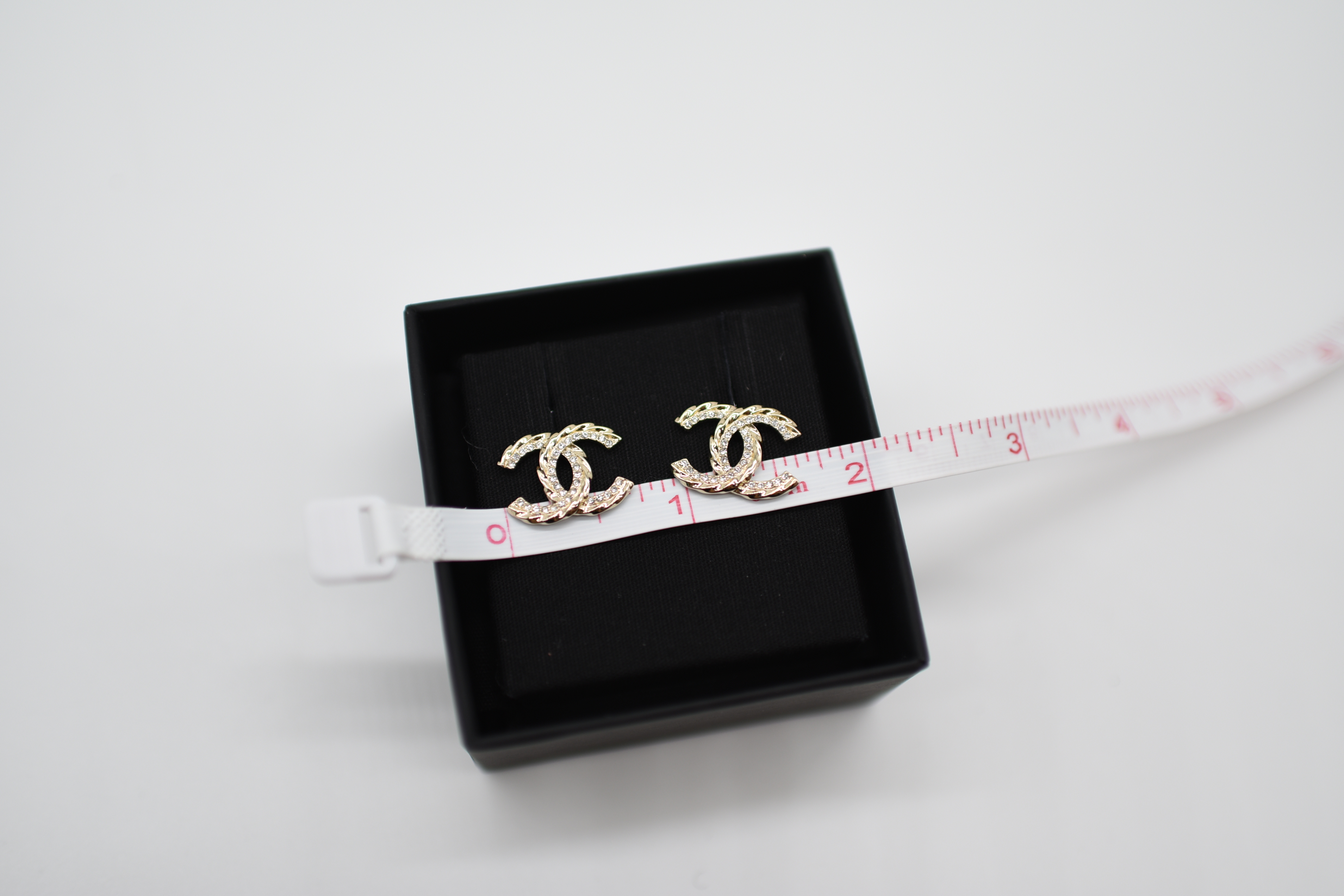 Chanel Earrings CC Studs, Rhinestones with Gold Hardware, GA006 - Julia  Rose Boston