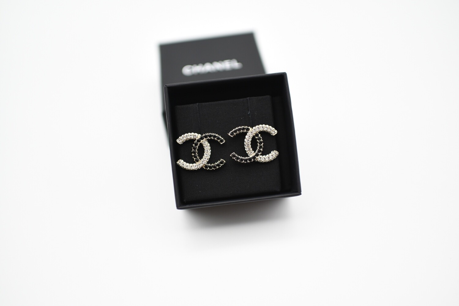 Chanel Earrings CC Camellia Drop, Pearls and Rhinestones with
