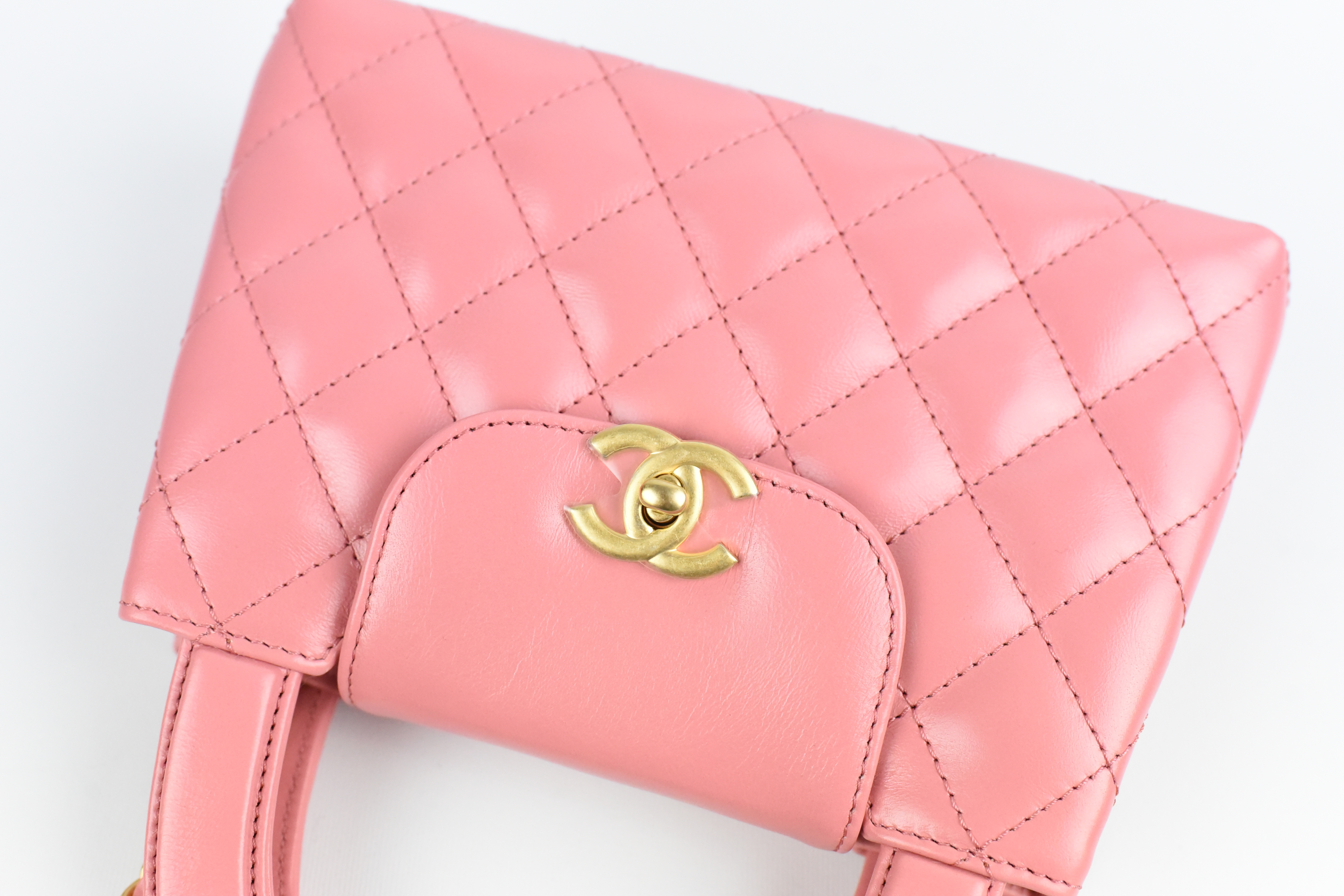 Chanel Kelly Bag Small, Pink Calfskin Leather with Gold Hardware