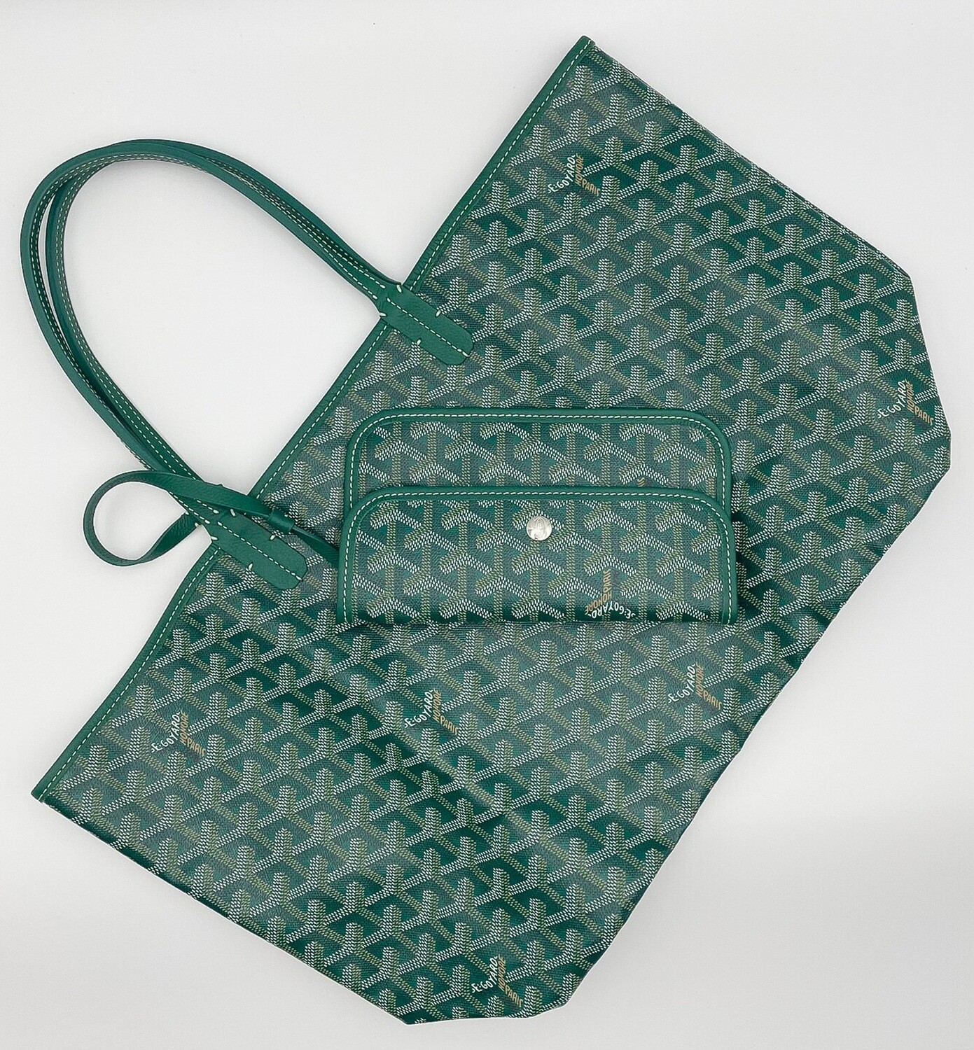 Goyard Saint Louis PM, Green, Preowned in Dustbag GA001P