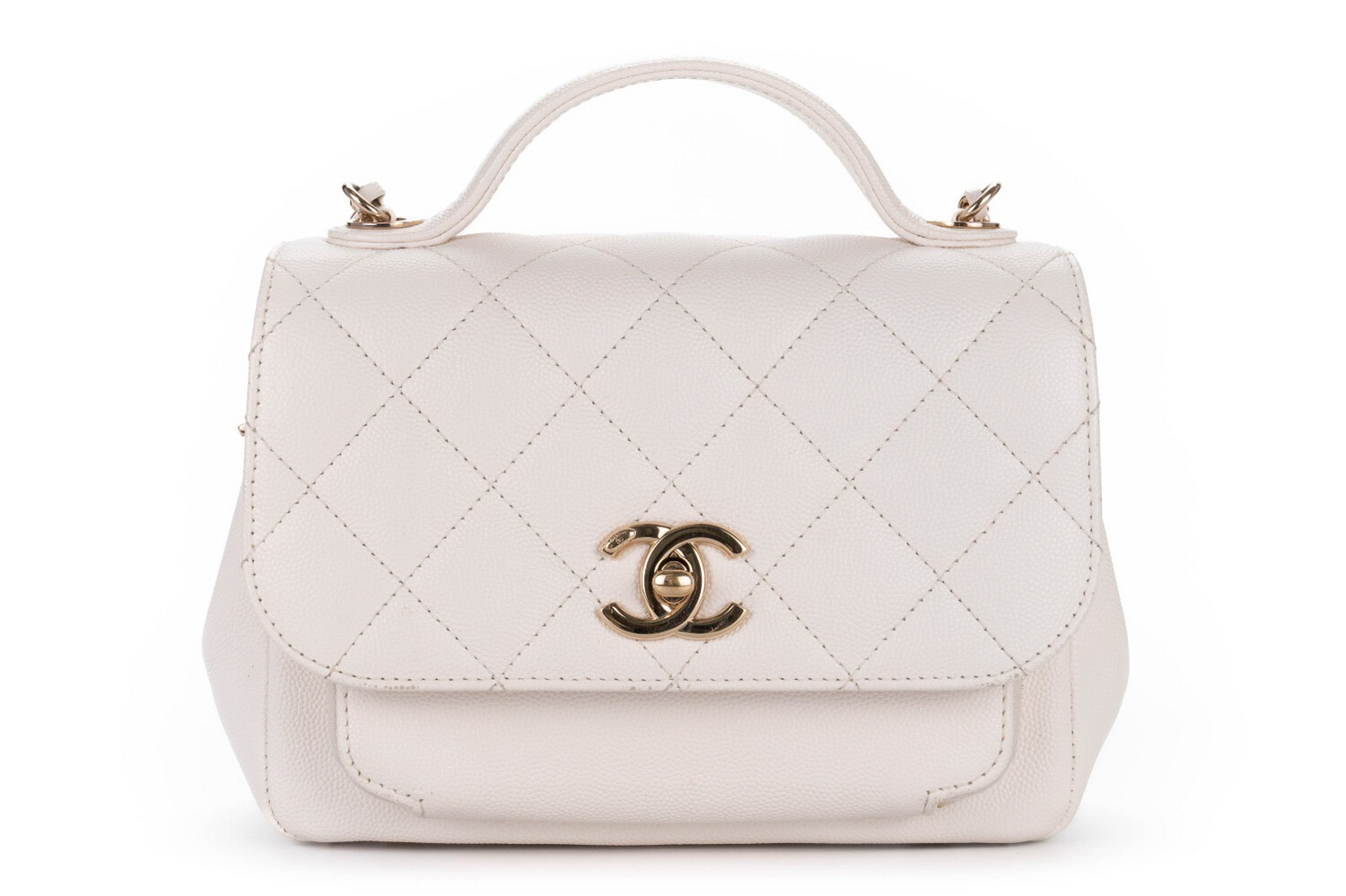 Chanel Business Affinity White Caviar Leather, Gold Hardware, Preowned In  Dustbag (Ships Duty Free From London) - Julia Rose Boston