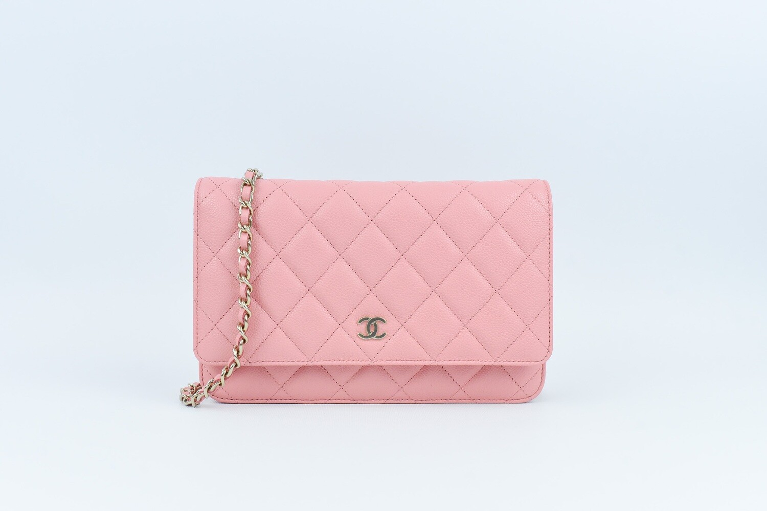 Chanel Gold Quilted Lambskin Classic Wallet On Chain (WOC)