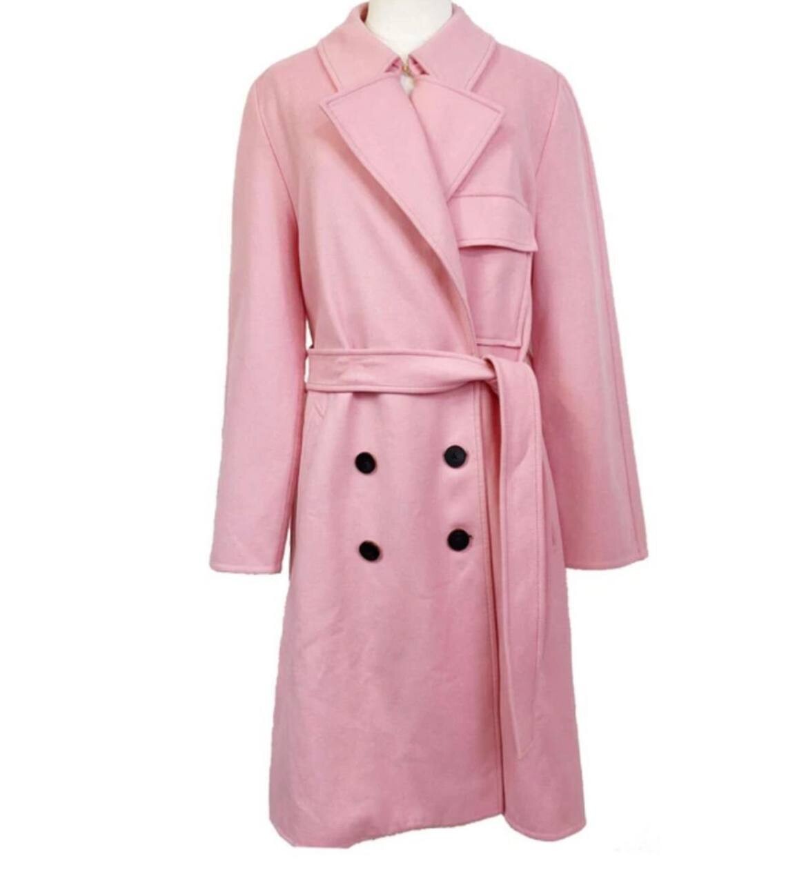 Louis Vuitton Coat Wool, Pink, Size 36, Preowned (ships duty free from London)