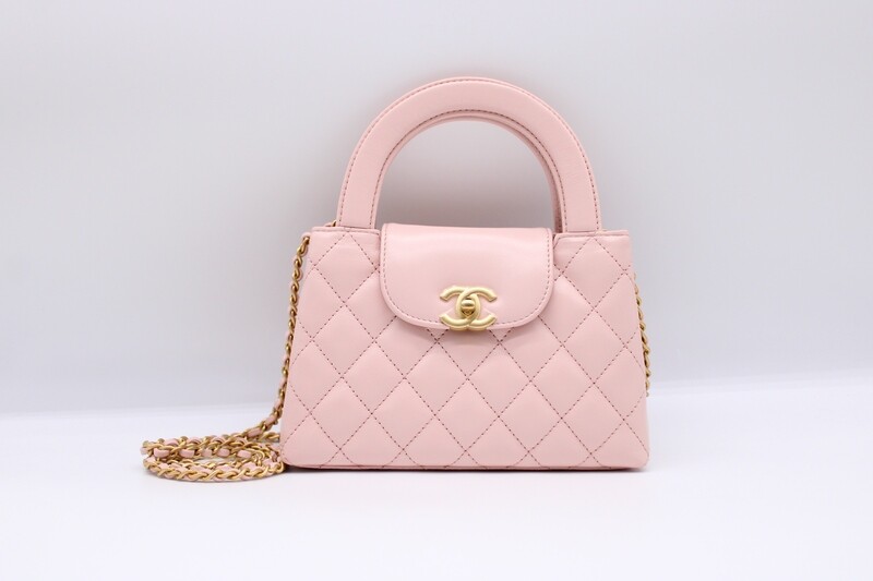 25S◆ピンクがキュート♪◆CHANEL kelly ショルダーバッグ ミニ CHANEL Pink Tweed Quilted Small Kelly Shopper Pink – Carly