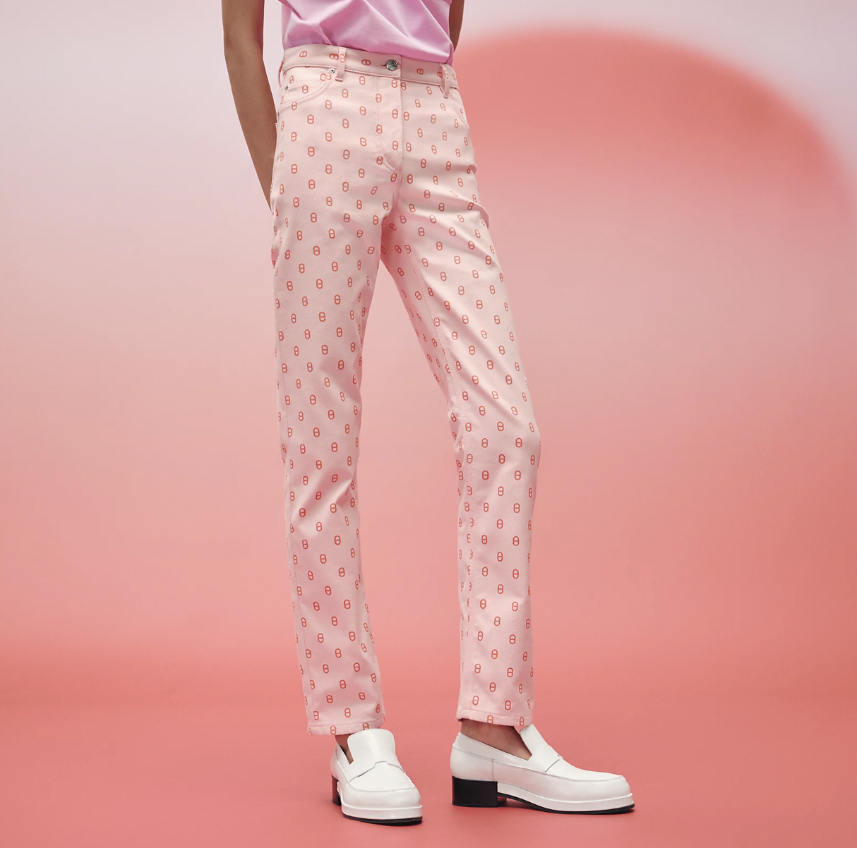 Hermès Pants, Chaine d&#39;ancre 5 Pocket, Pink, Size 40, New in Box MA001