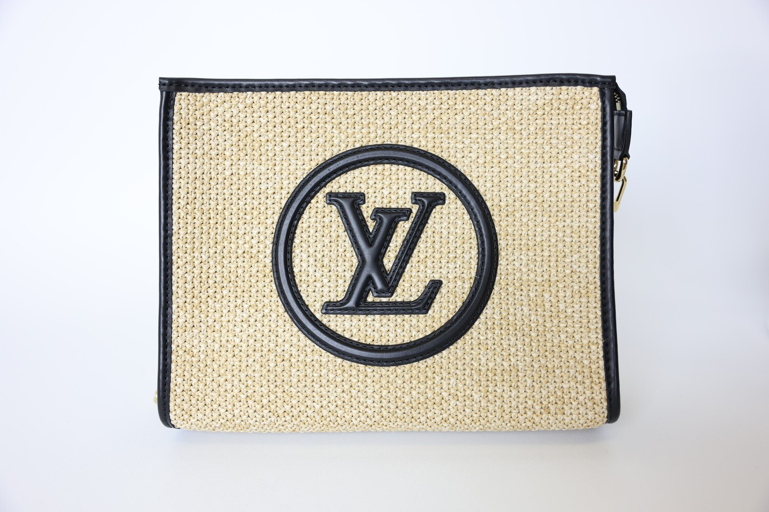 Louis Vuitton Toiletry 26 Pouch with Chain, Raffia, Preowned in Box WA001