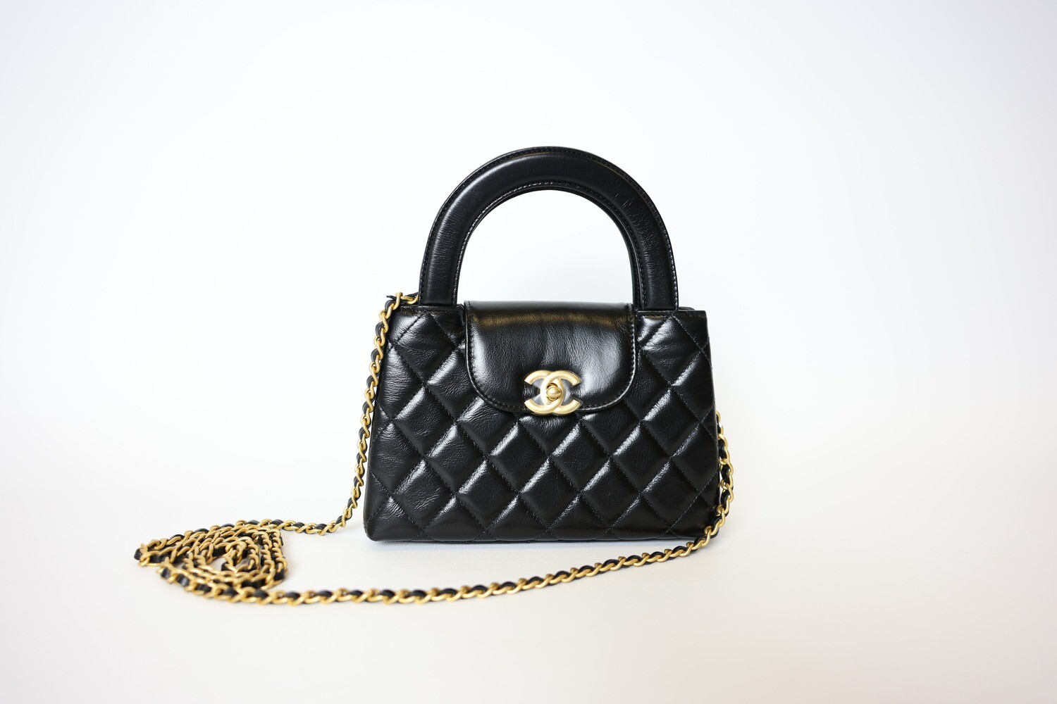 Chanel Kelly Small, Black Calfskin Leather With Gold Hardware, New In Box WA001