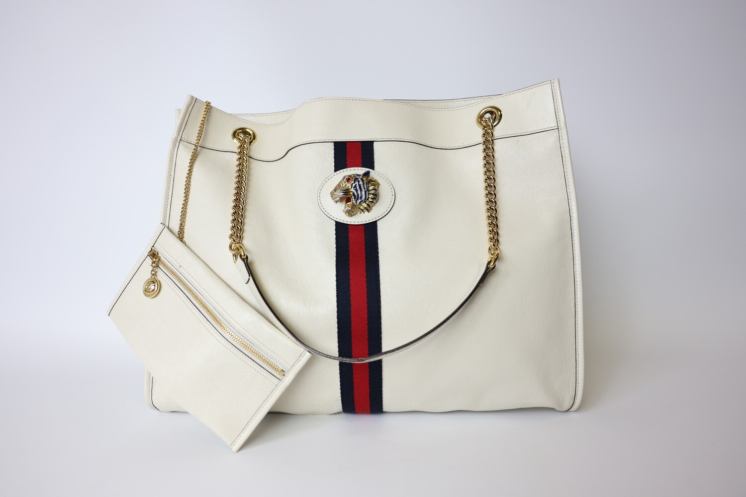 Gucci Rajah Tote Large, White, Preowned No Dustbag WA001