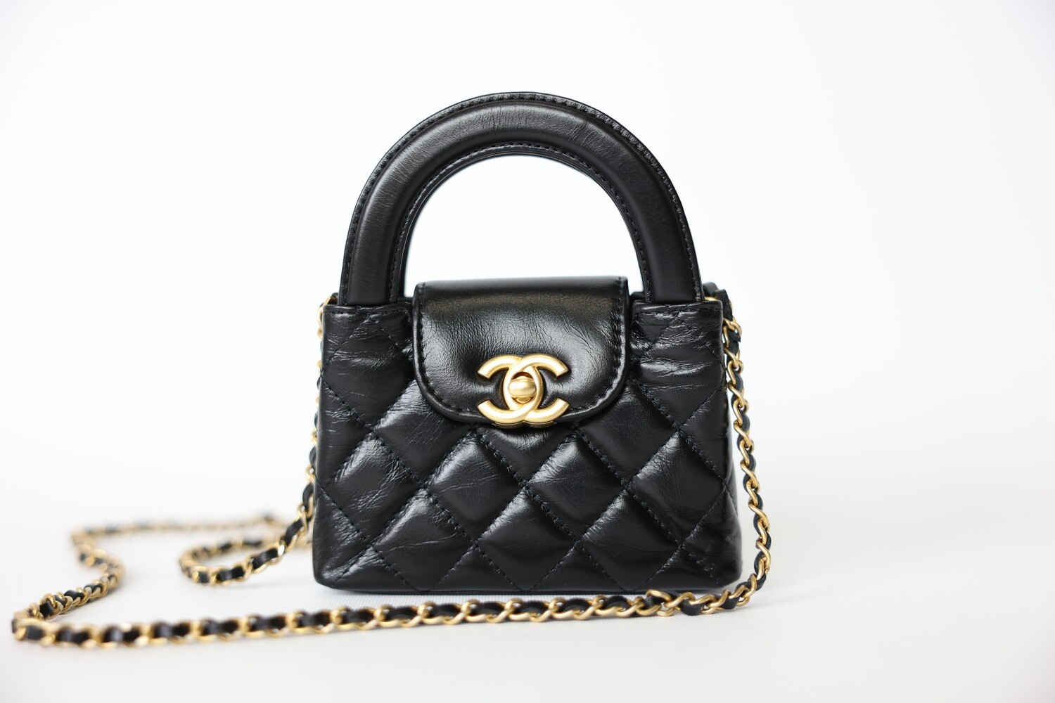 Chanel Kelly Mini, Black With Gold Hardware, New In Box WA001